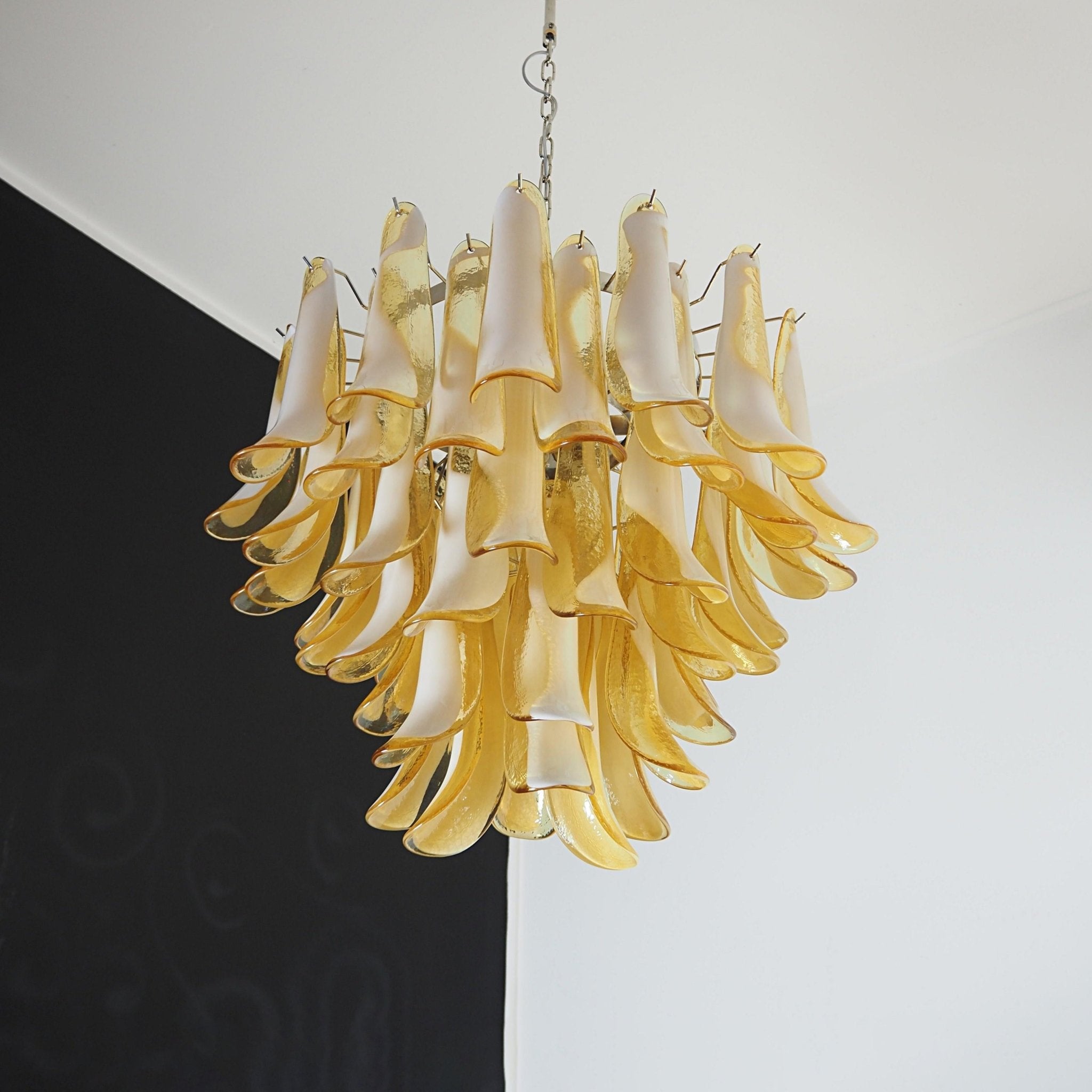 Amber Glass Murano Petals Chandelier - Lumpaz