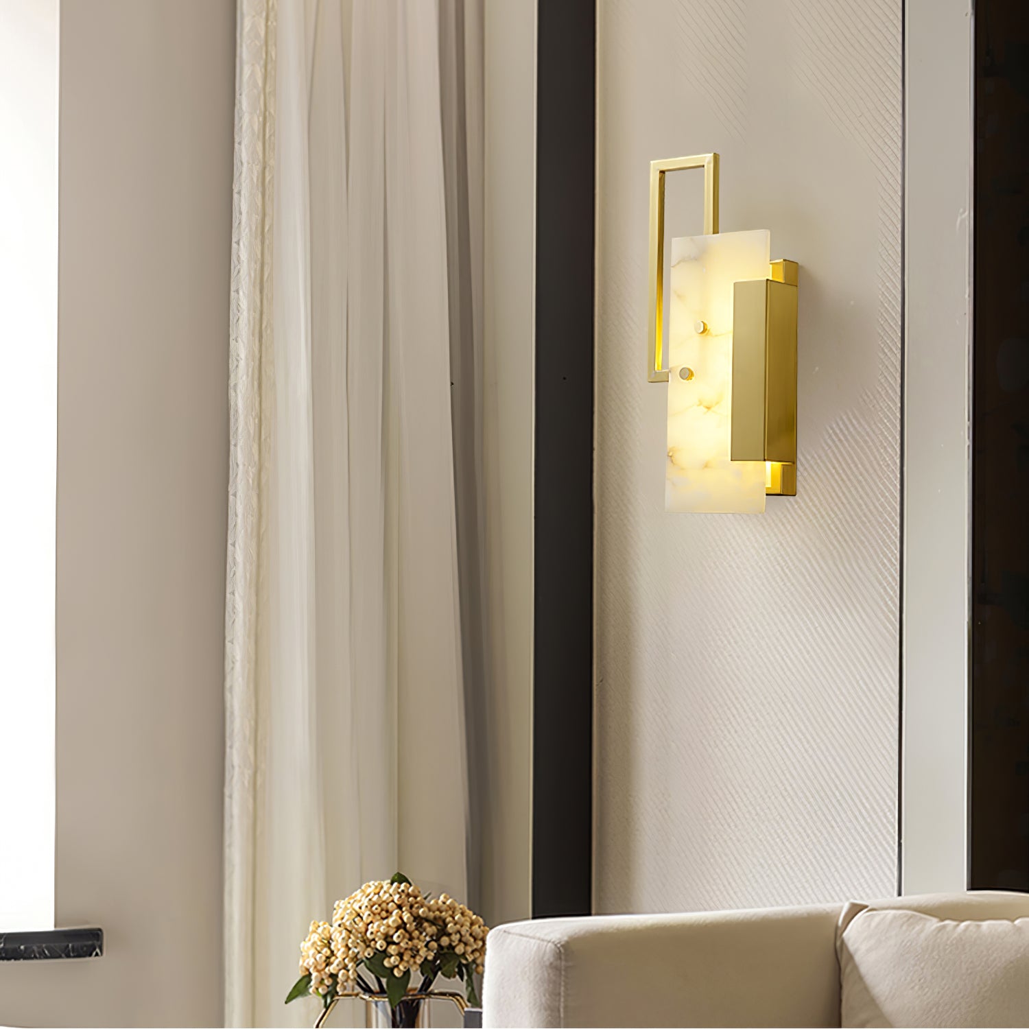 Althea Alabaster Wall Sconce - Lumpaz