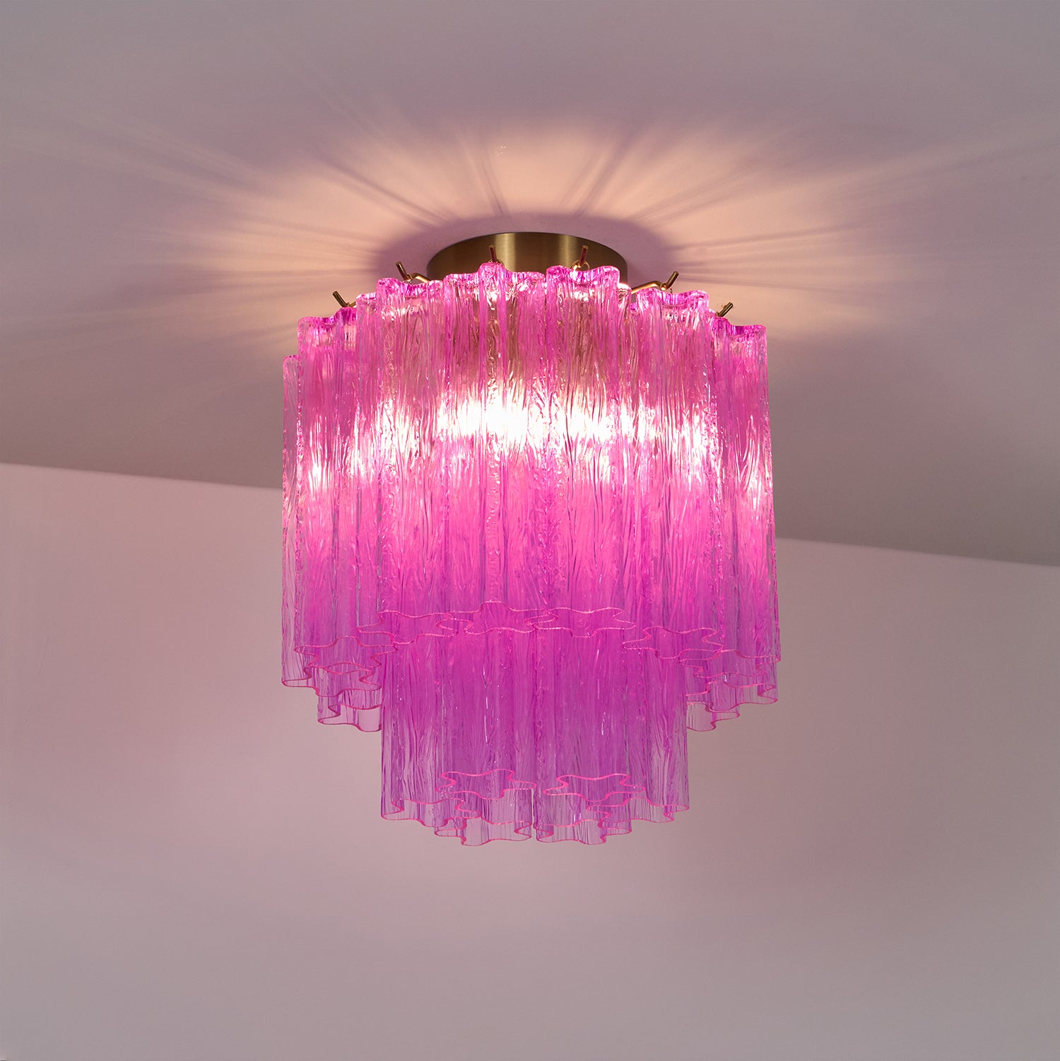 Fiora Rose Red Glass Ceiling Lamp - Lumpaz