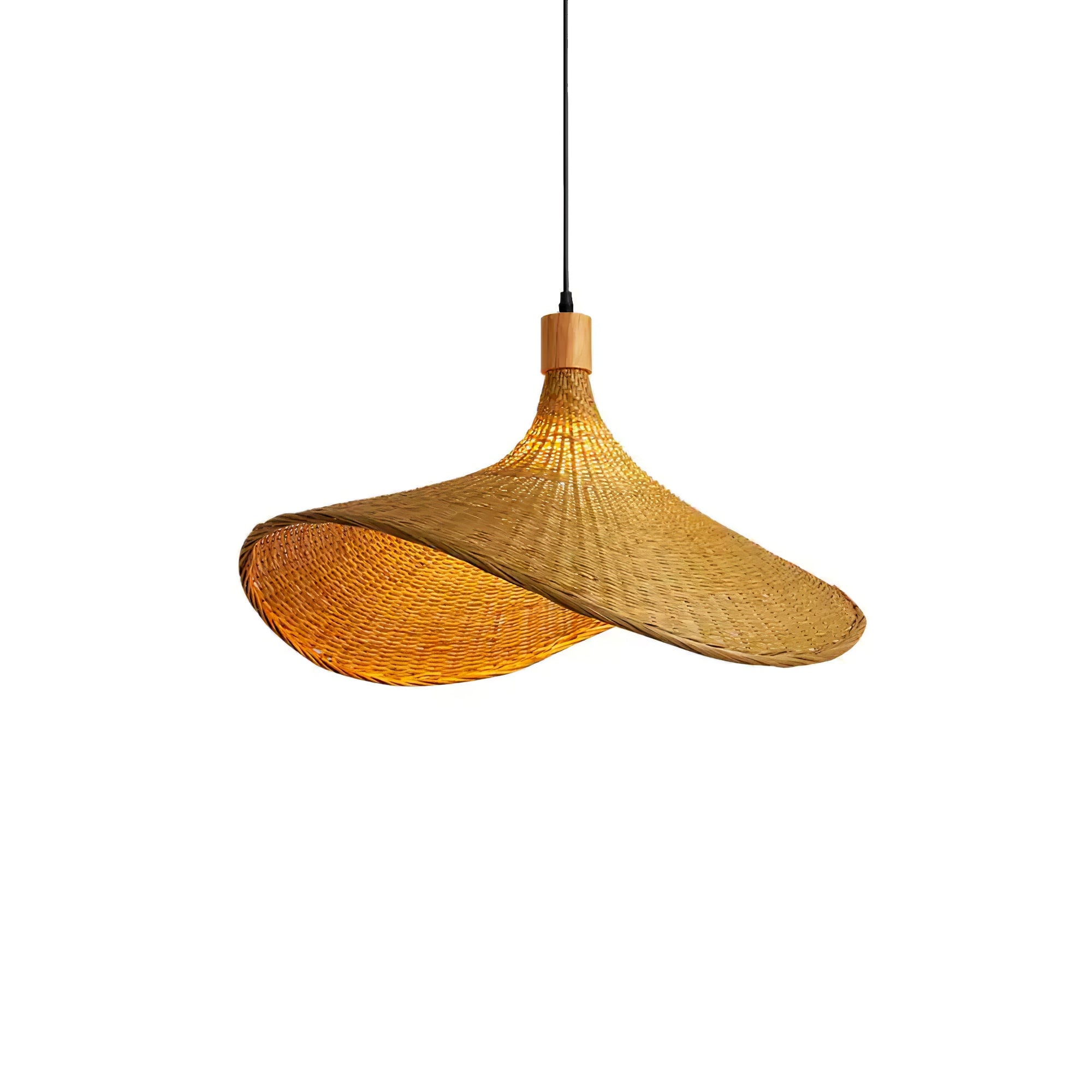 Rattan Weave Hat Pendant Light - Lumpaz