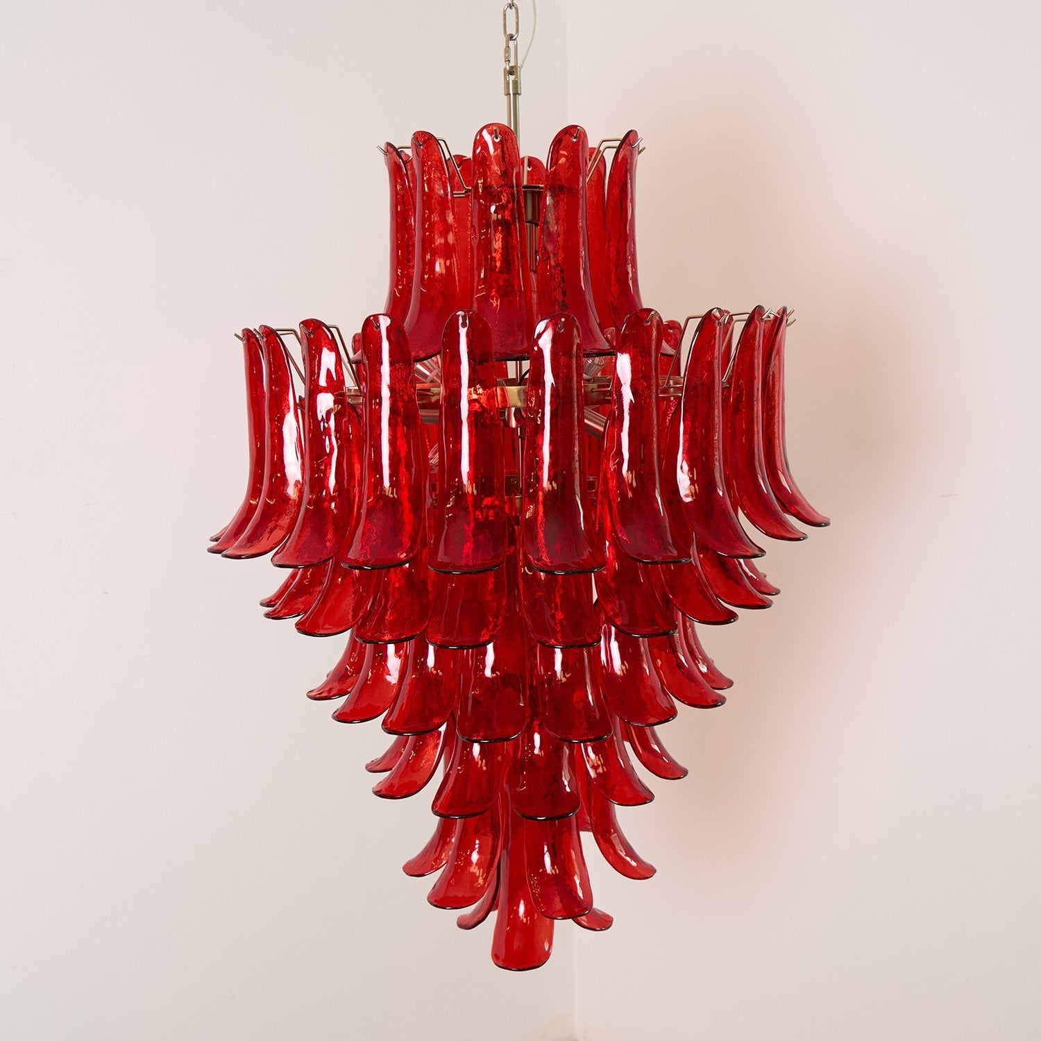 Murano Crimson Cascade Chandelier - Lumpaz