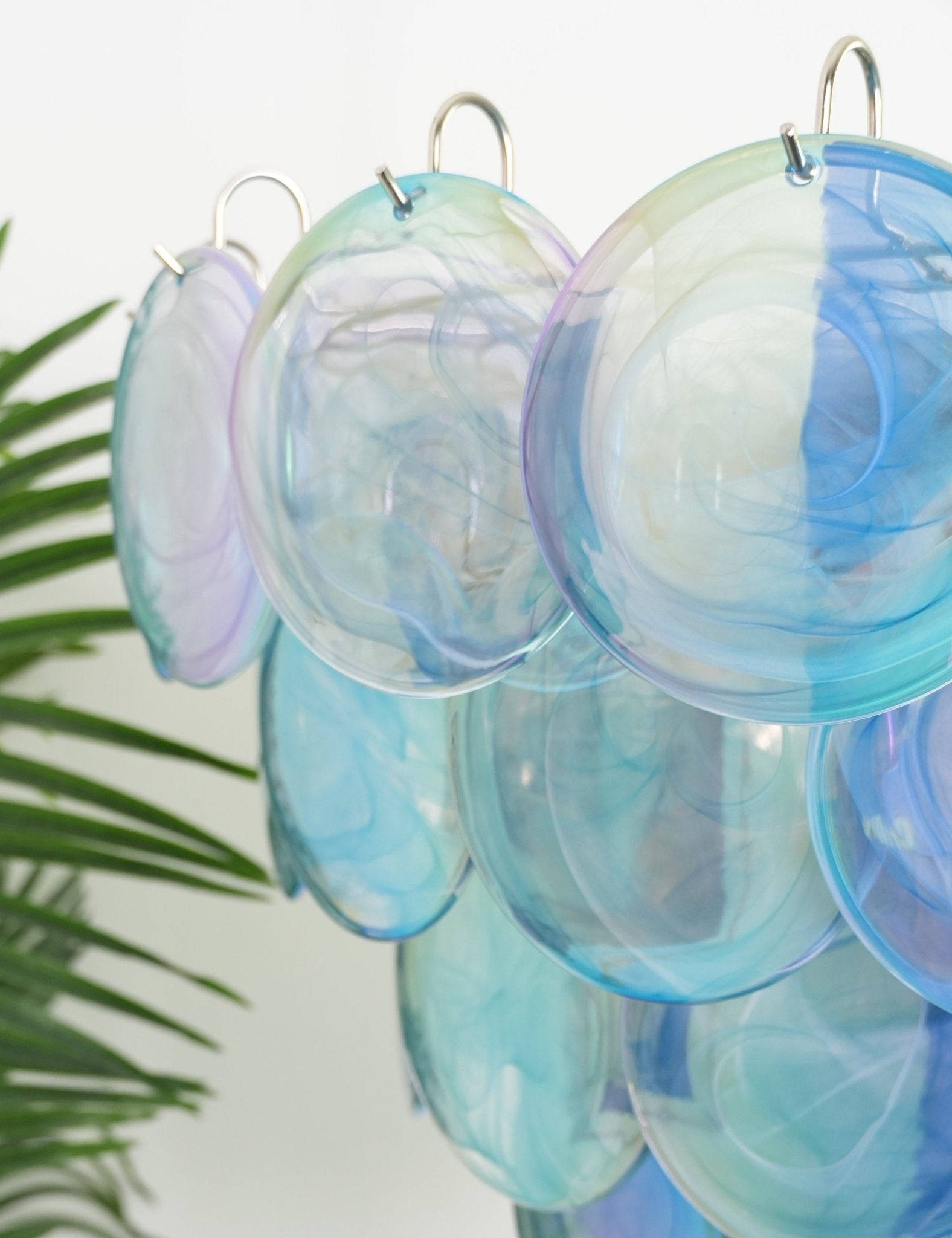 Blue Murano Disc Chandelier - Lumpaz