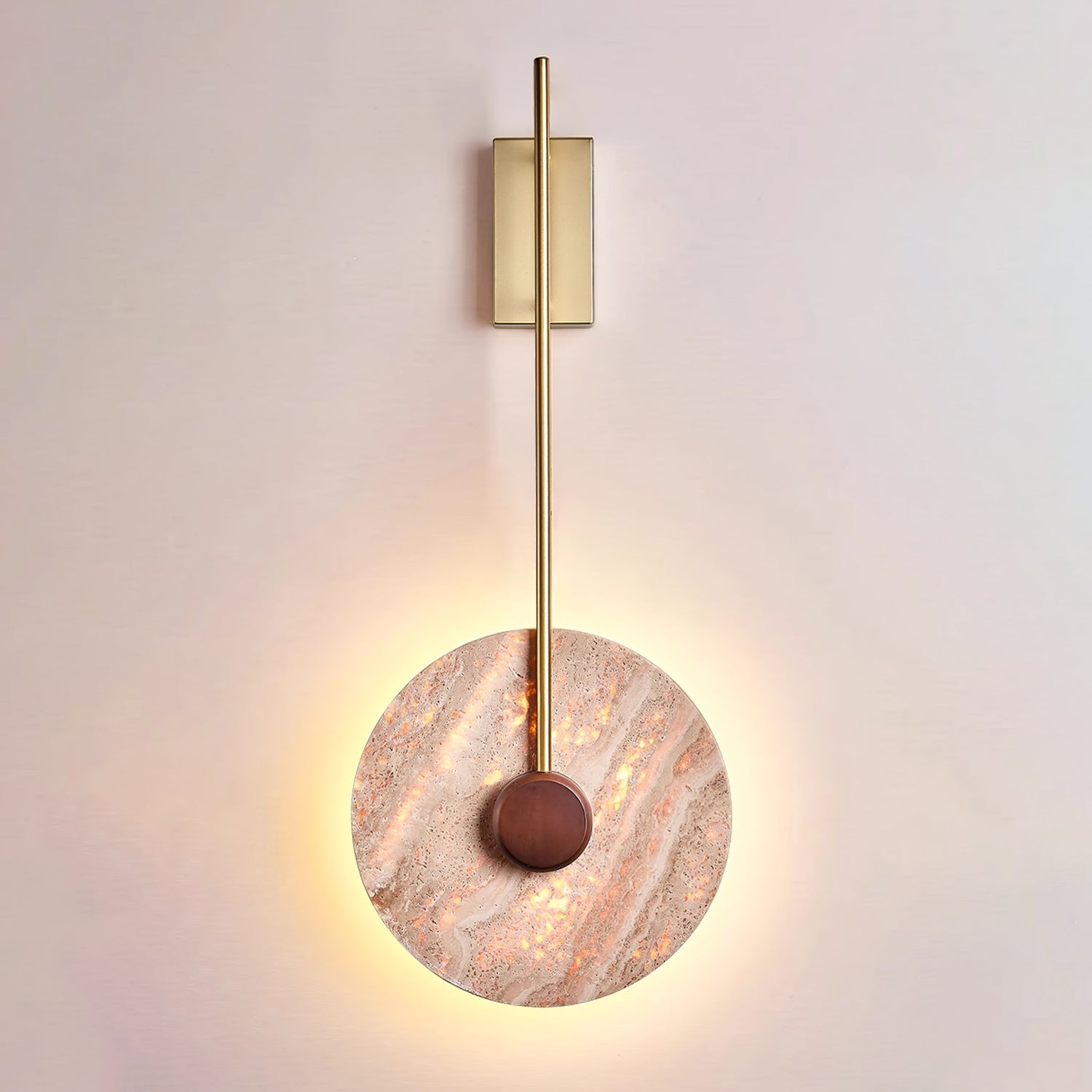Travertine Disc Wall Lamp - Lumpaz