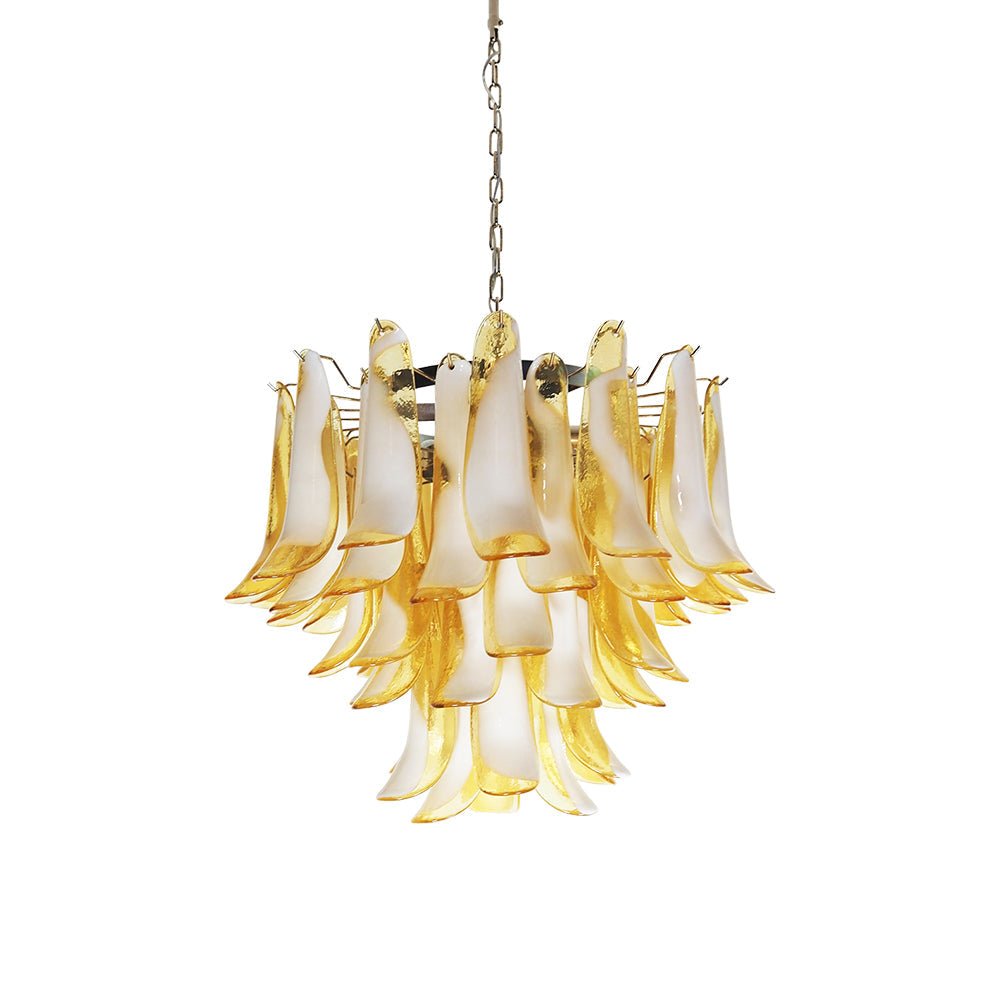 Amber Glass Murano Petals Chandelier - Lumpaz
