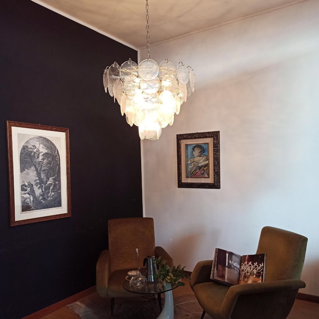 Murano Disc Iridescent Chandelier - Lumpaz