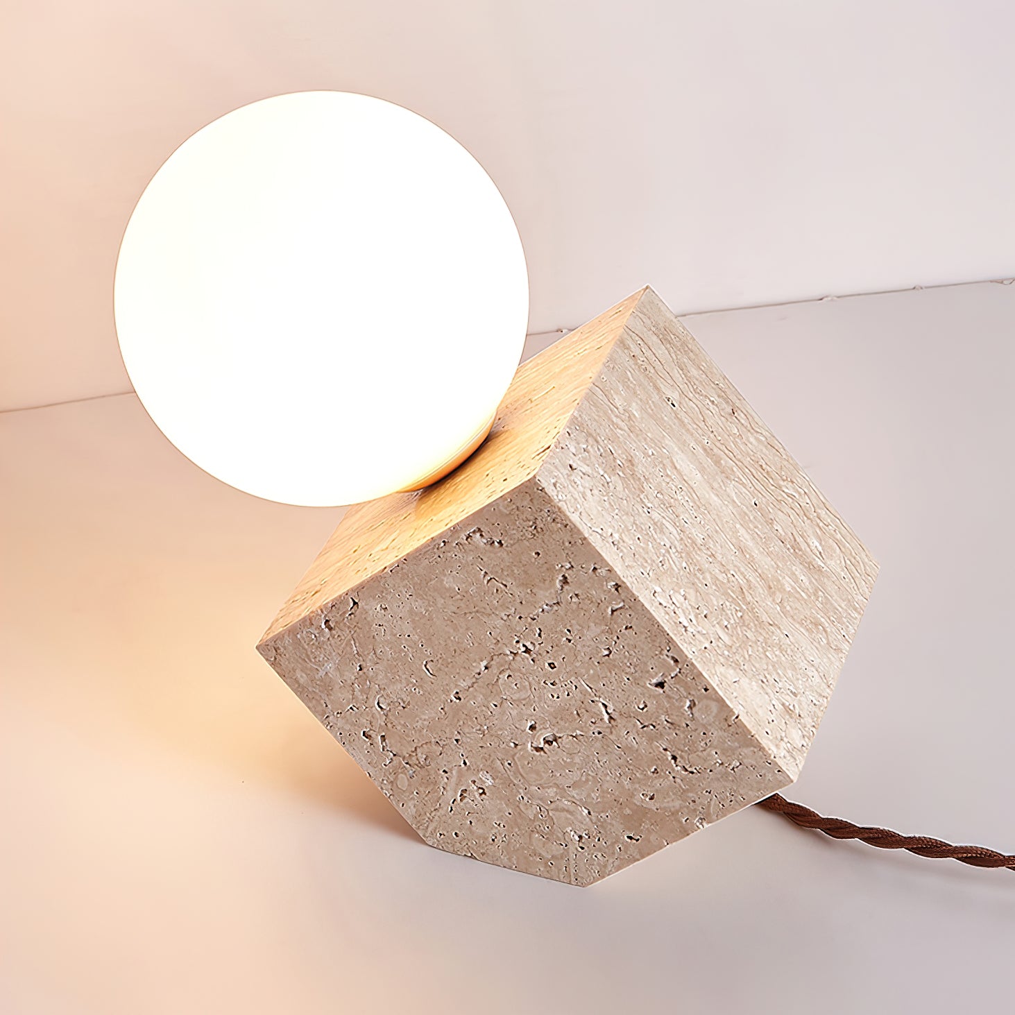 Cube Stone Table Lamp - Lumpaz