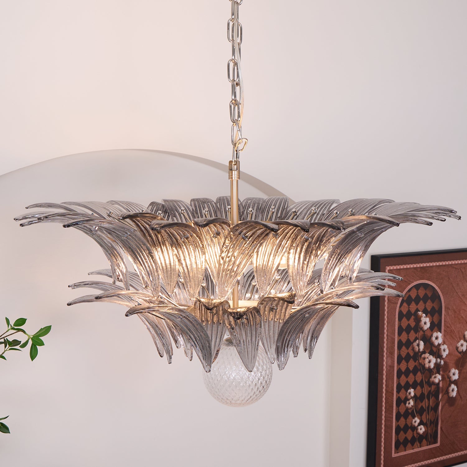 Murano Palmette Transparent Chandelier - Lumpaz
