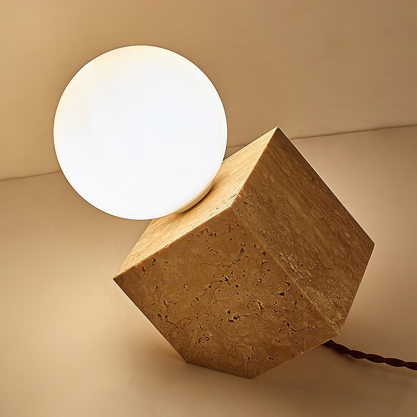 Cube Stone Table Lamp - Lumpaz