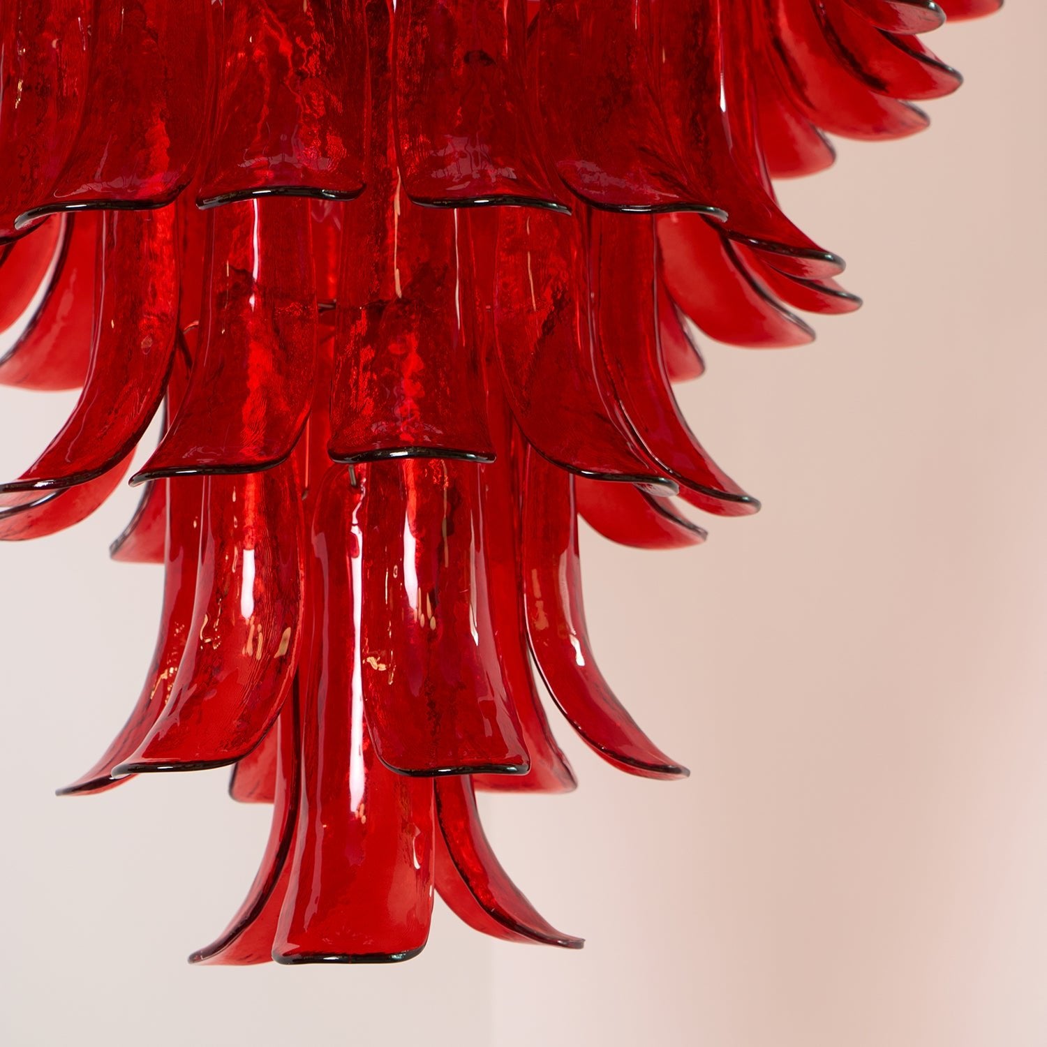 Murano Crimson Cascade Chandelier - Lumpaz
