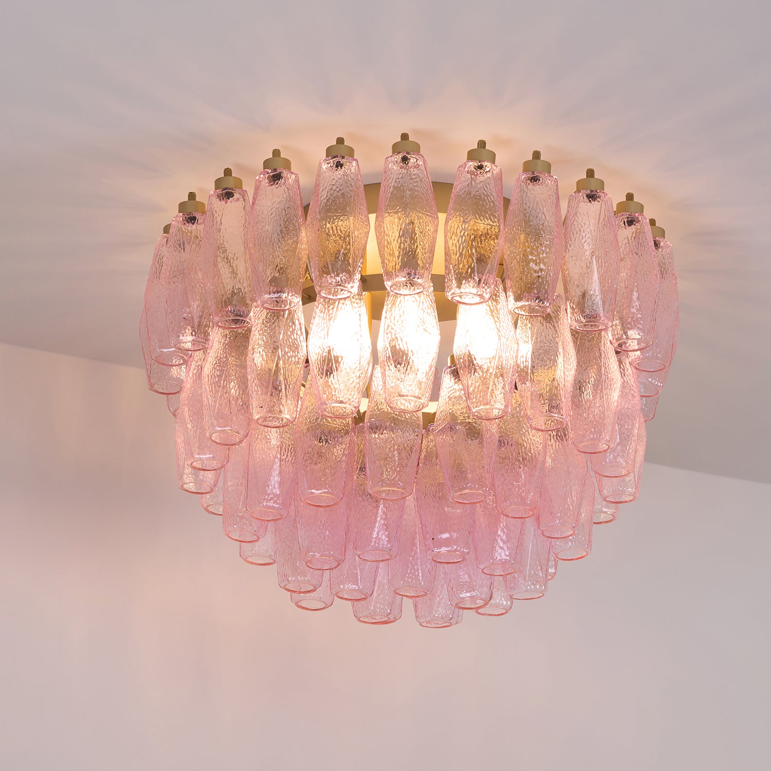 Poliedri Murano Pink Ceiling Light - Lumpaz