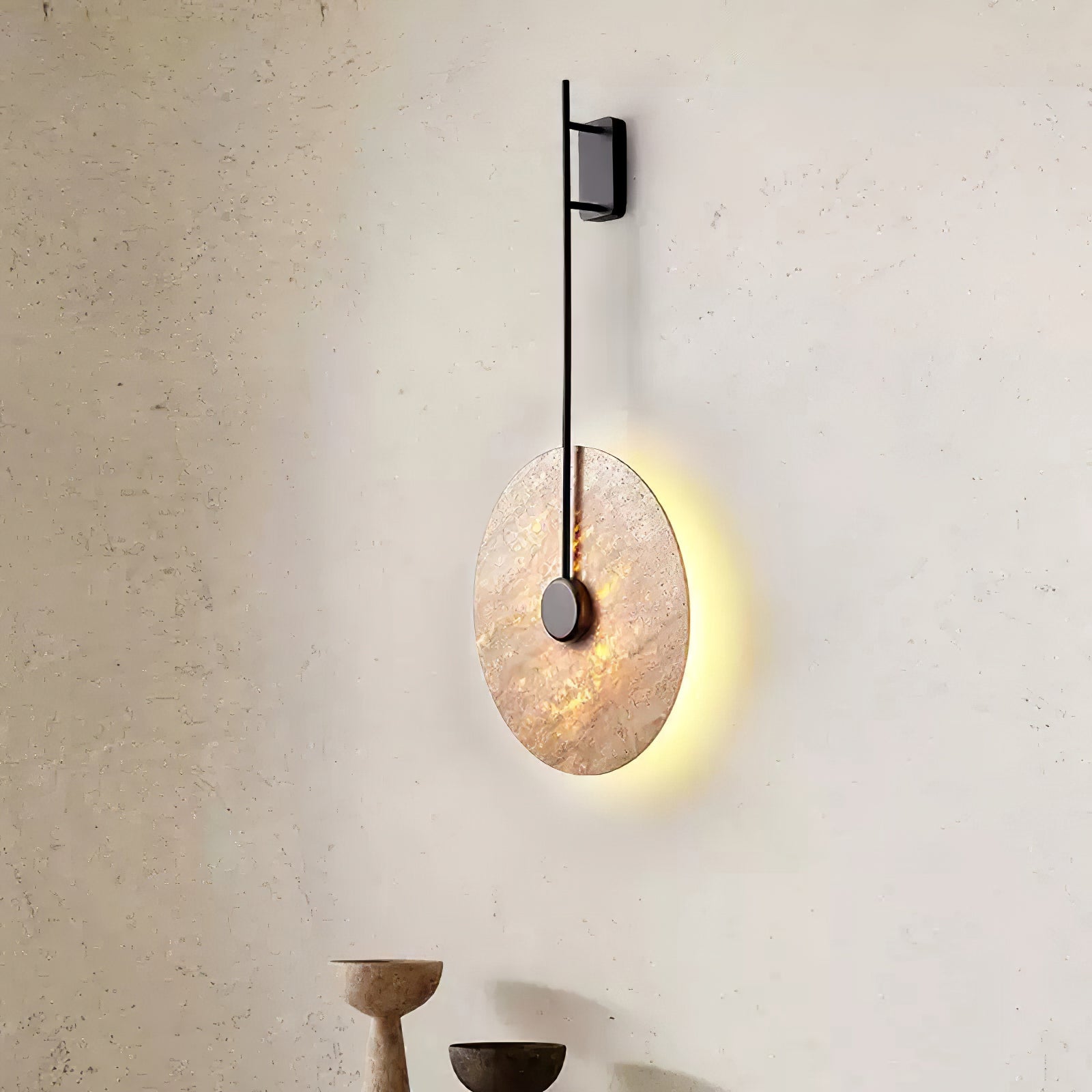 Travertine Disc Wall Lamp - Lumpaz