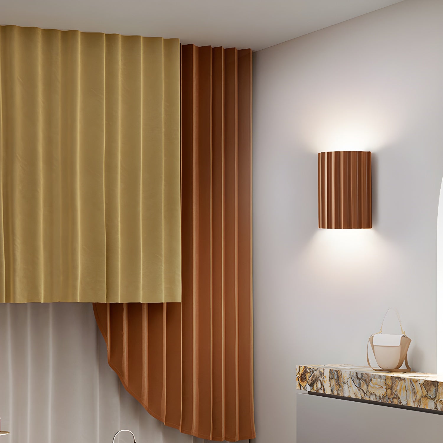 Resin Ribbed Wall Lamp - Lumpaz