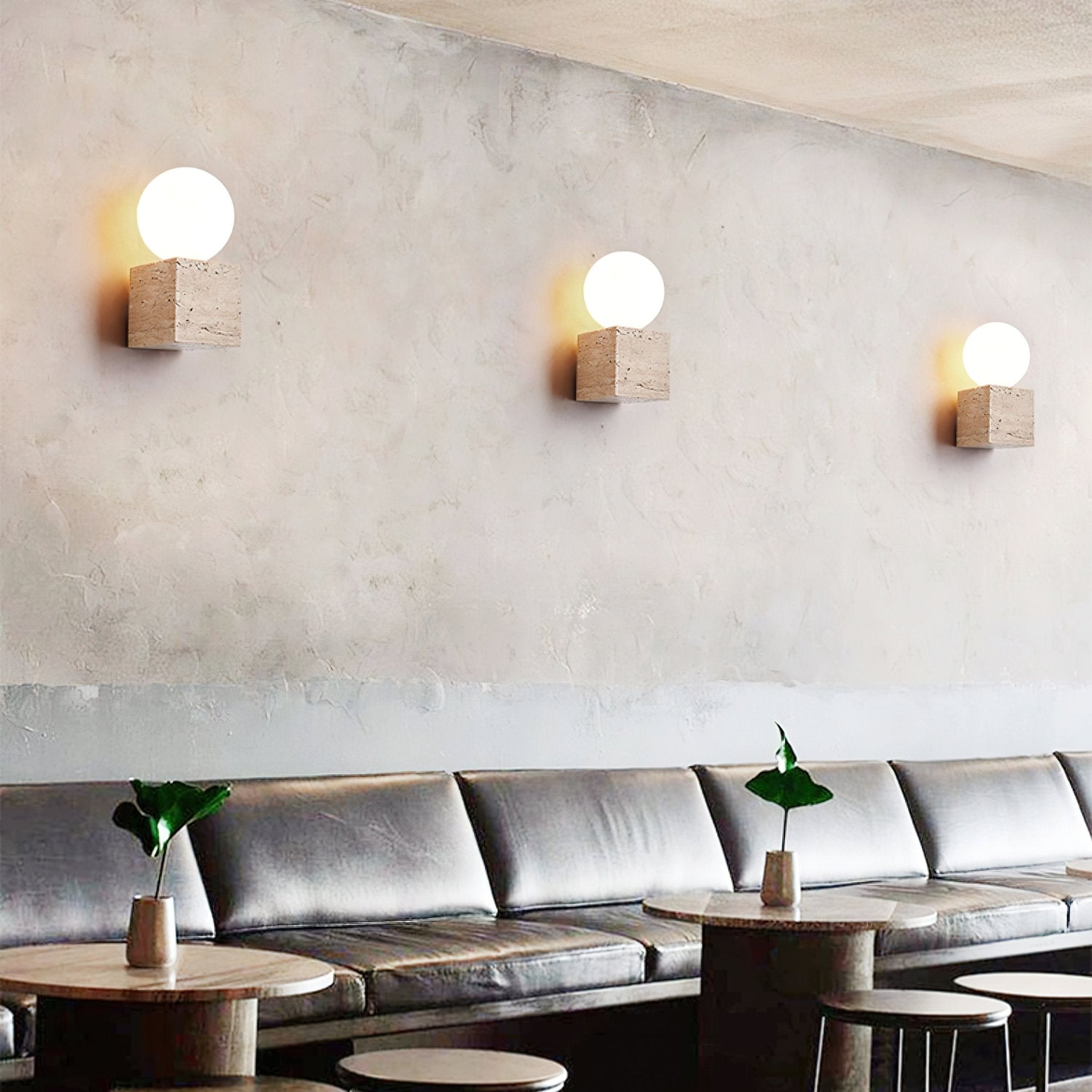 Cube Stone Wall Lamp - Lumpaz