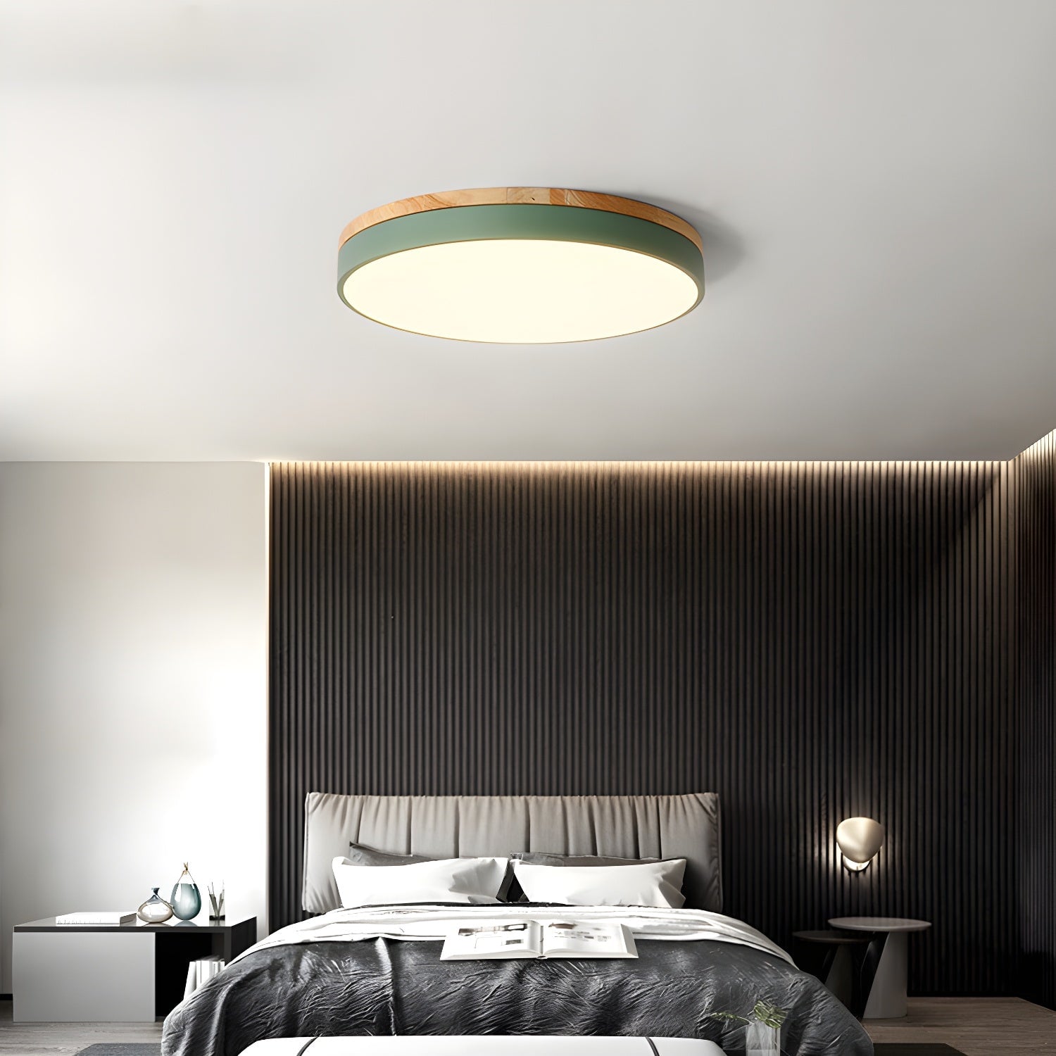 Zara Circular Wood Ceiling Lamp - Lumpaz