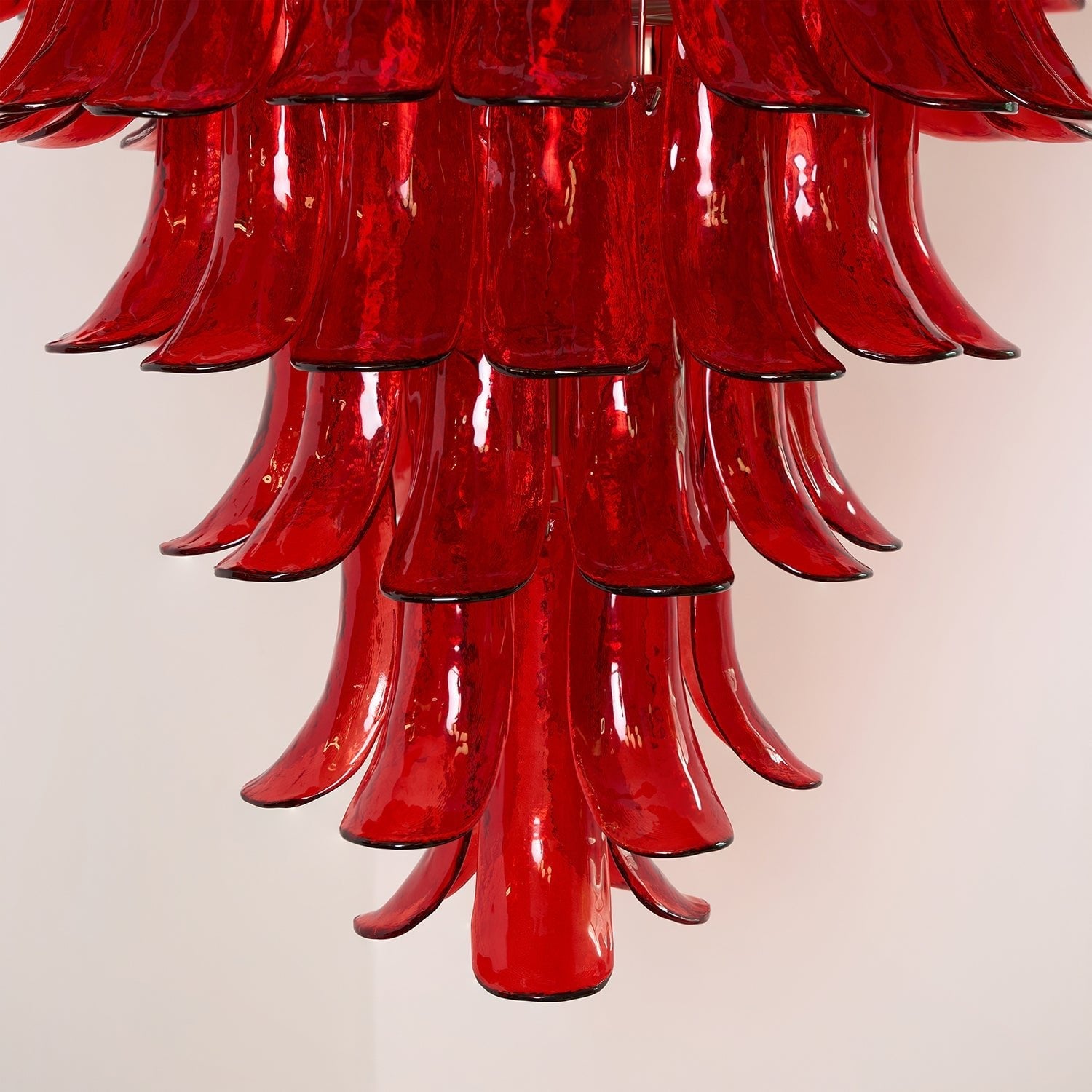 Murano Crimson Cascade Chandelier - Lumpaz