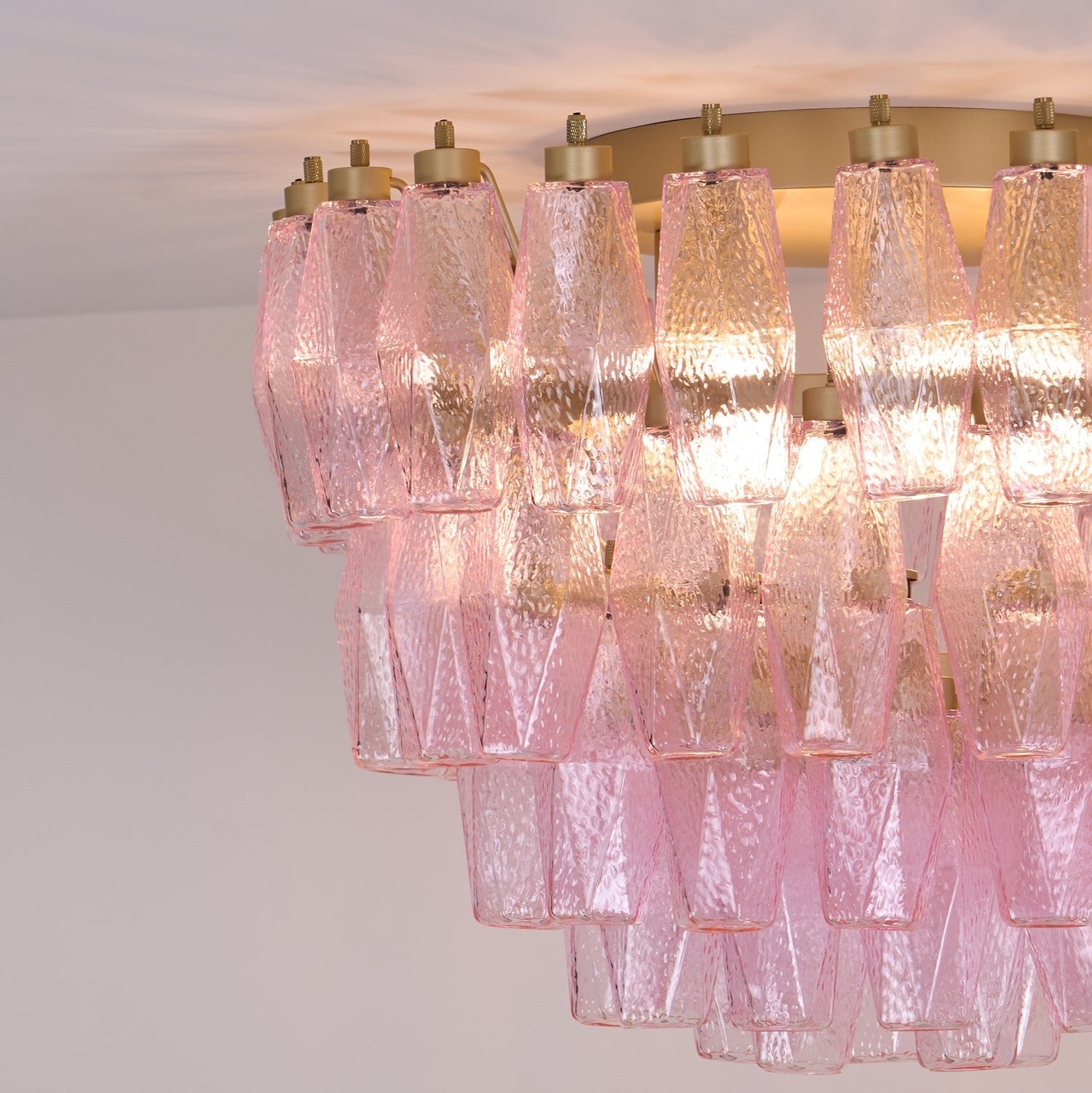 Poliedri Murano Pink Ceiling Light - Lumpaz