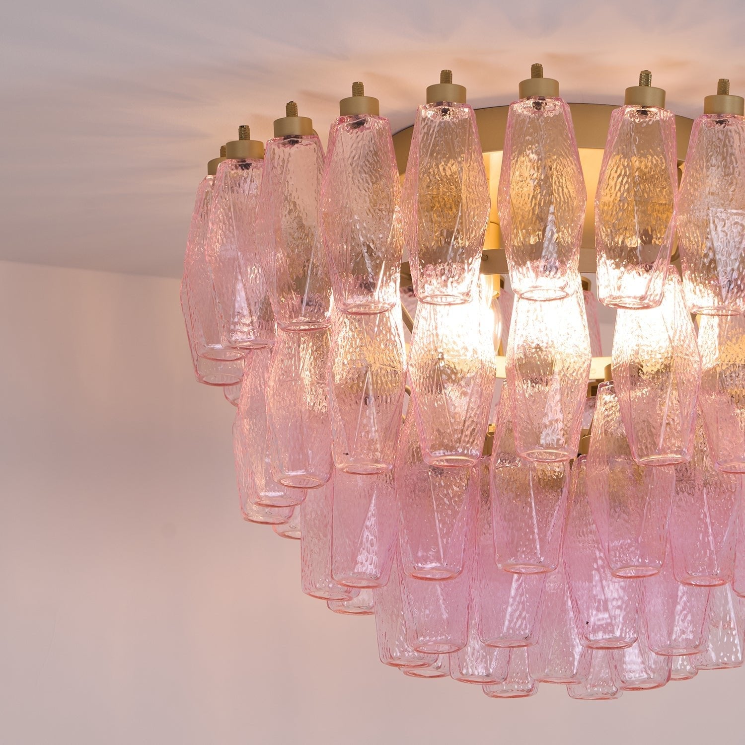 Poliedri Murano Pink Ceiling Light - Lumpaz
