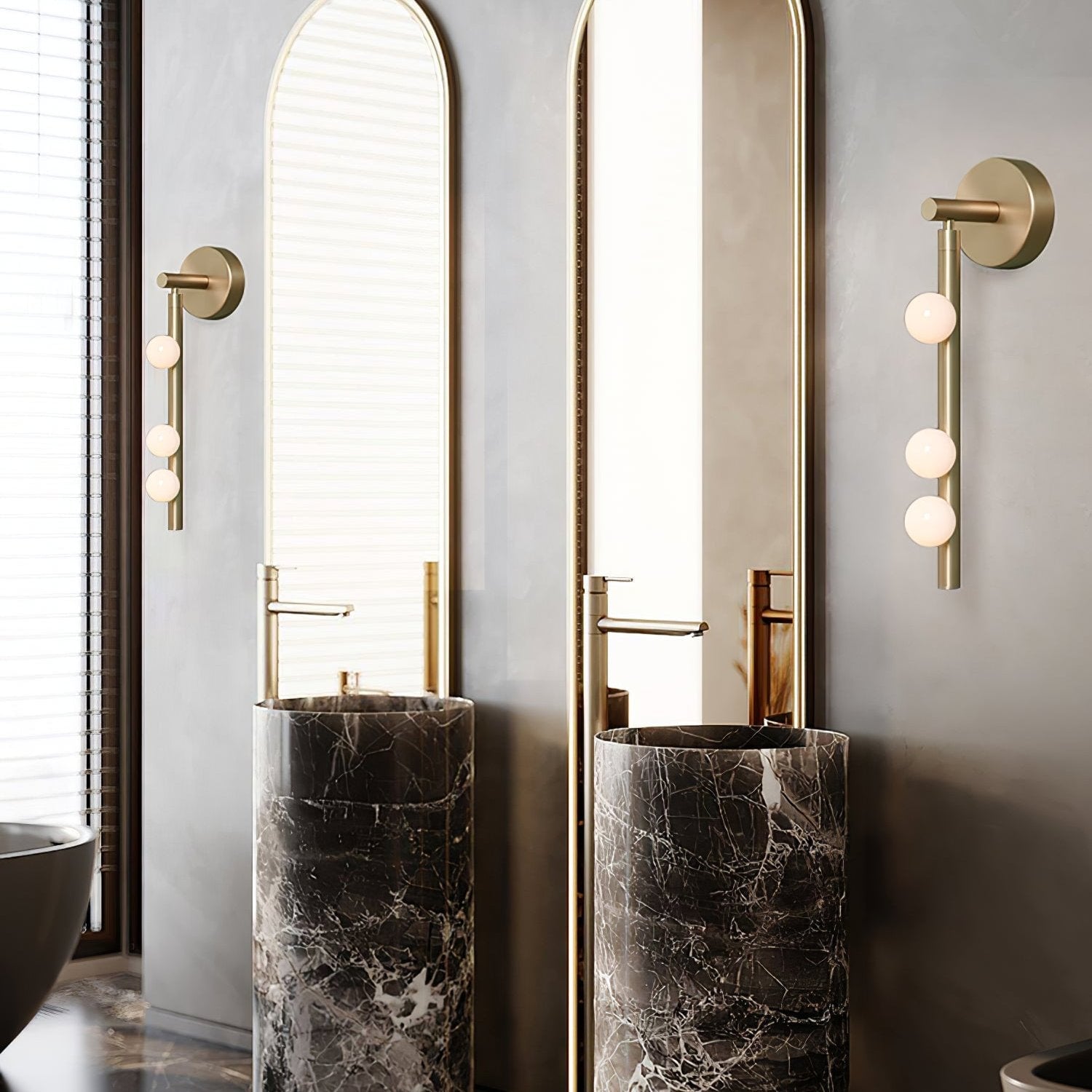 Brass Glass Tube Plug-in Wall Lamp - Lumpaz