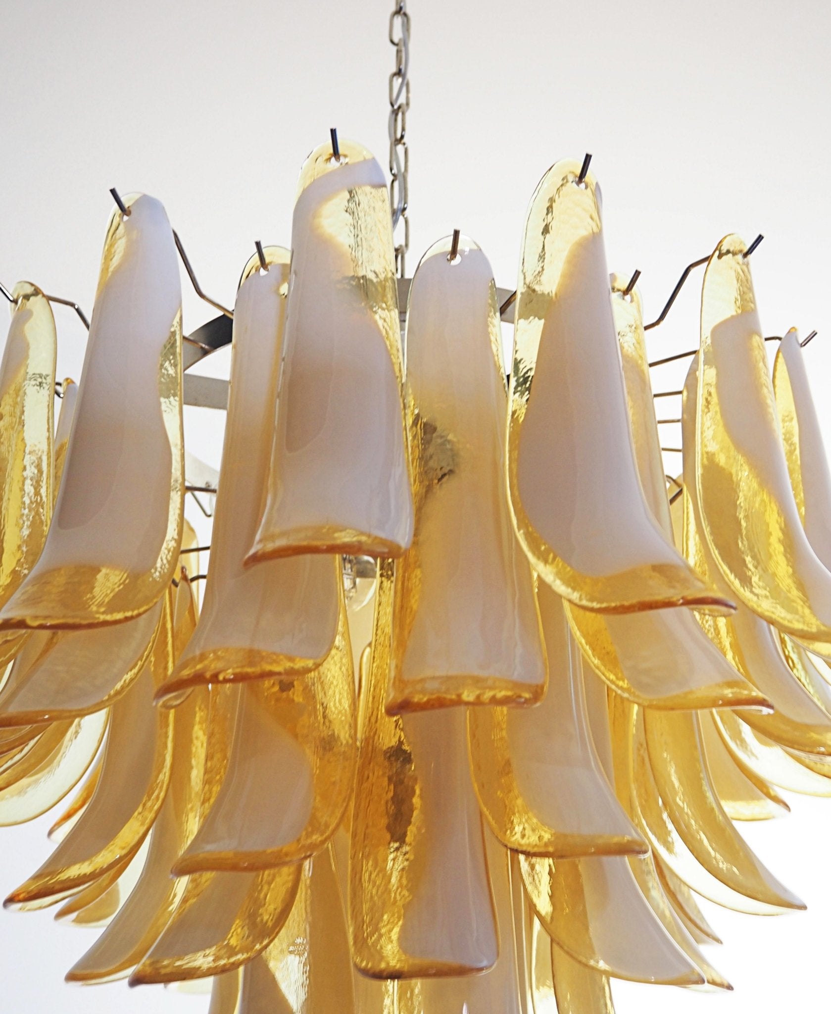 Amber Glass Murano Petals Chandelier - Lumpaz