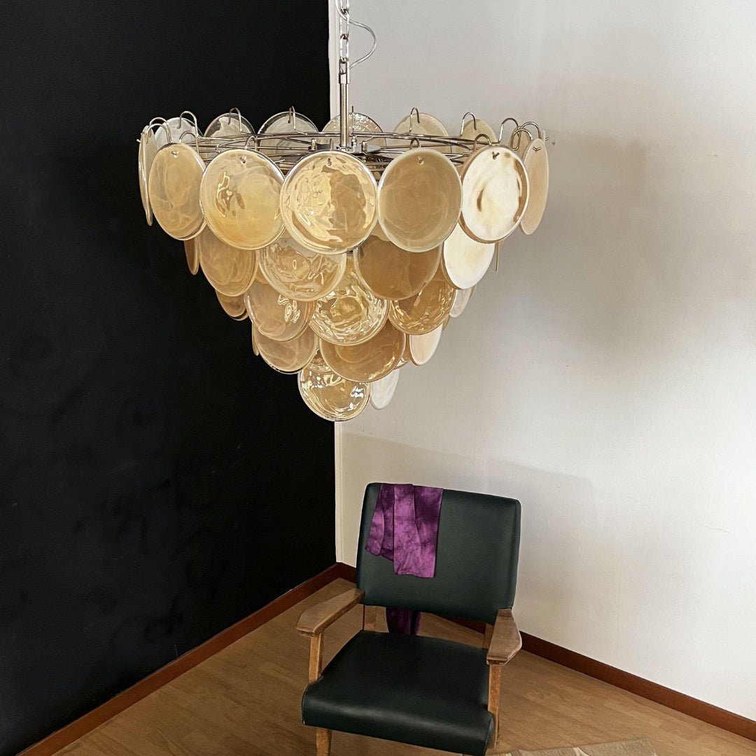 Orange Murano Disc Chandelier - Lumpaz