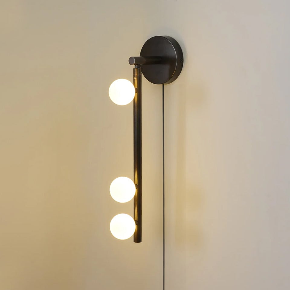 Brass Glass Tube Plug-in Wall Lamp - Lumpaz