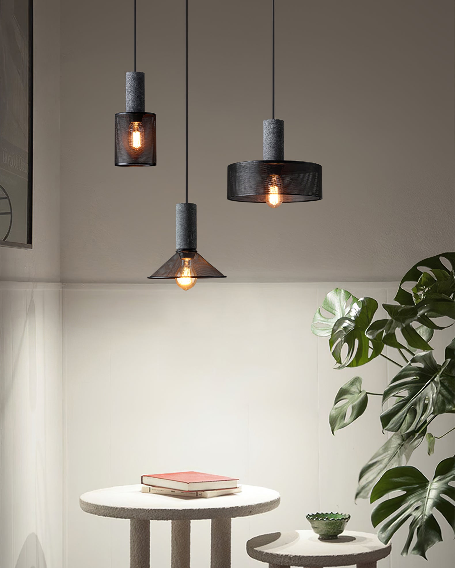 Cement Mesh Pendant Light - Lumpaz