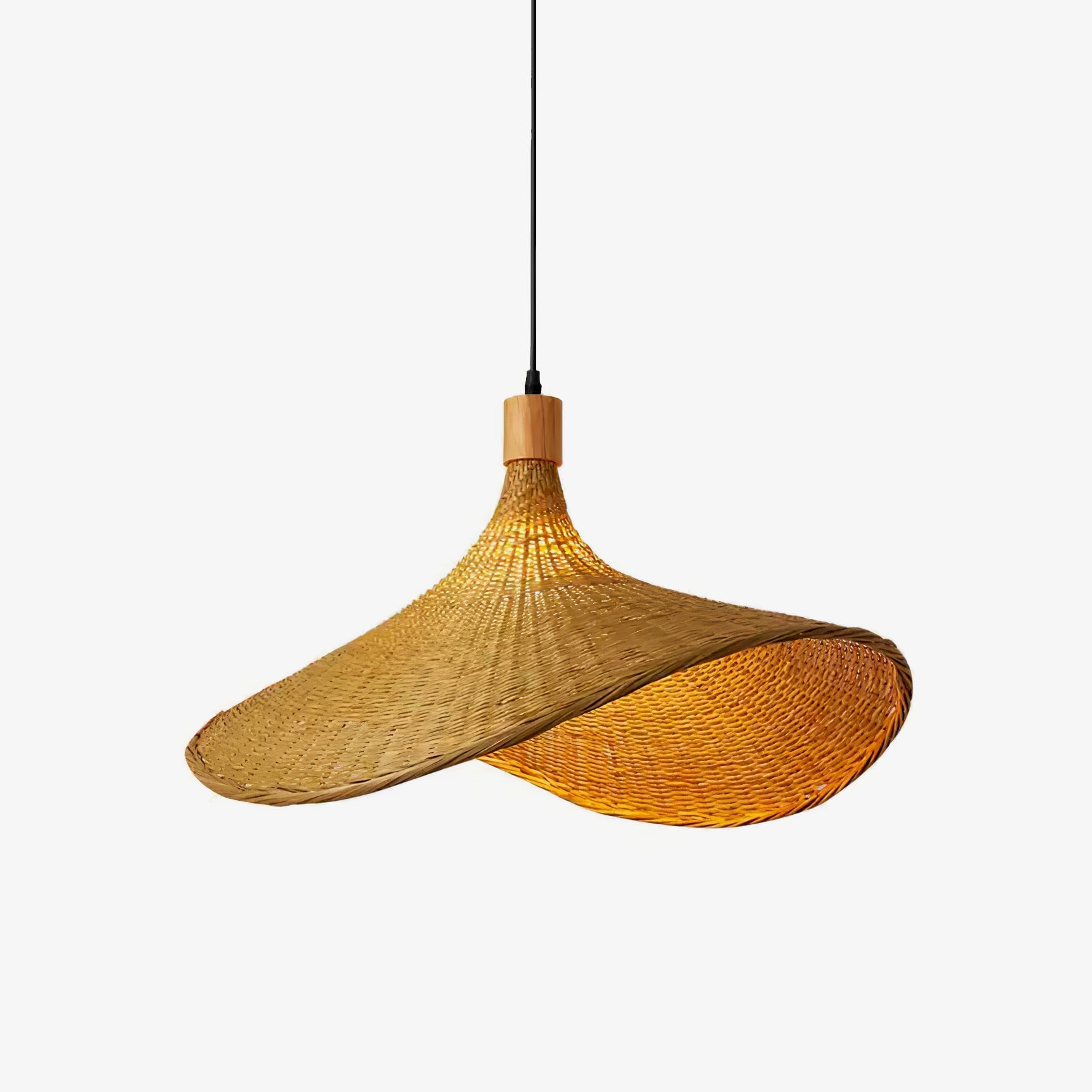Rattan Weave Hat Pendant Light - Lumpaz