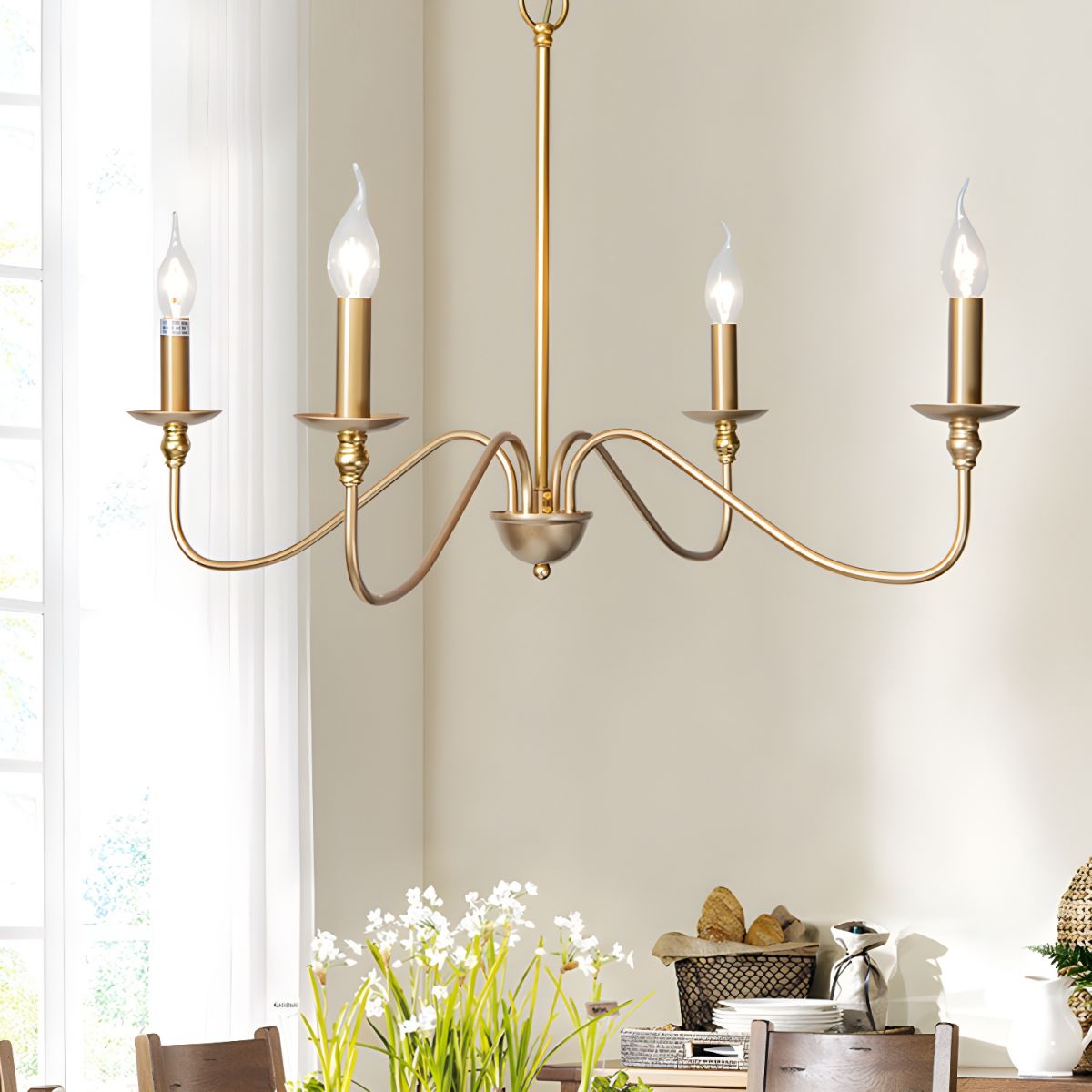 Timeless Gold Candle Chandelier - Lumpaz