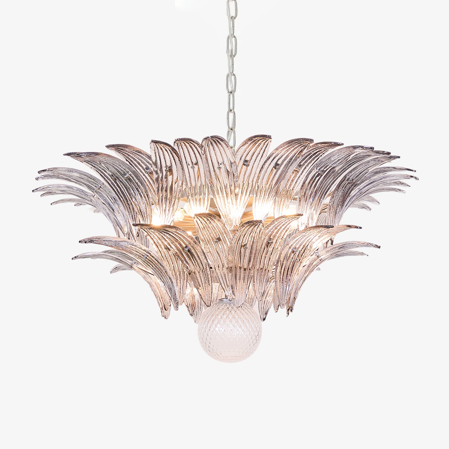 Murano Palmette Transparent Chandelier - Lumpaz