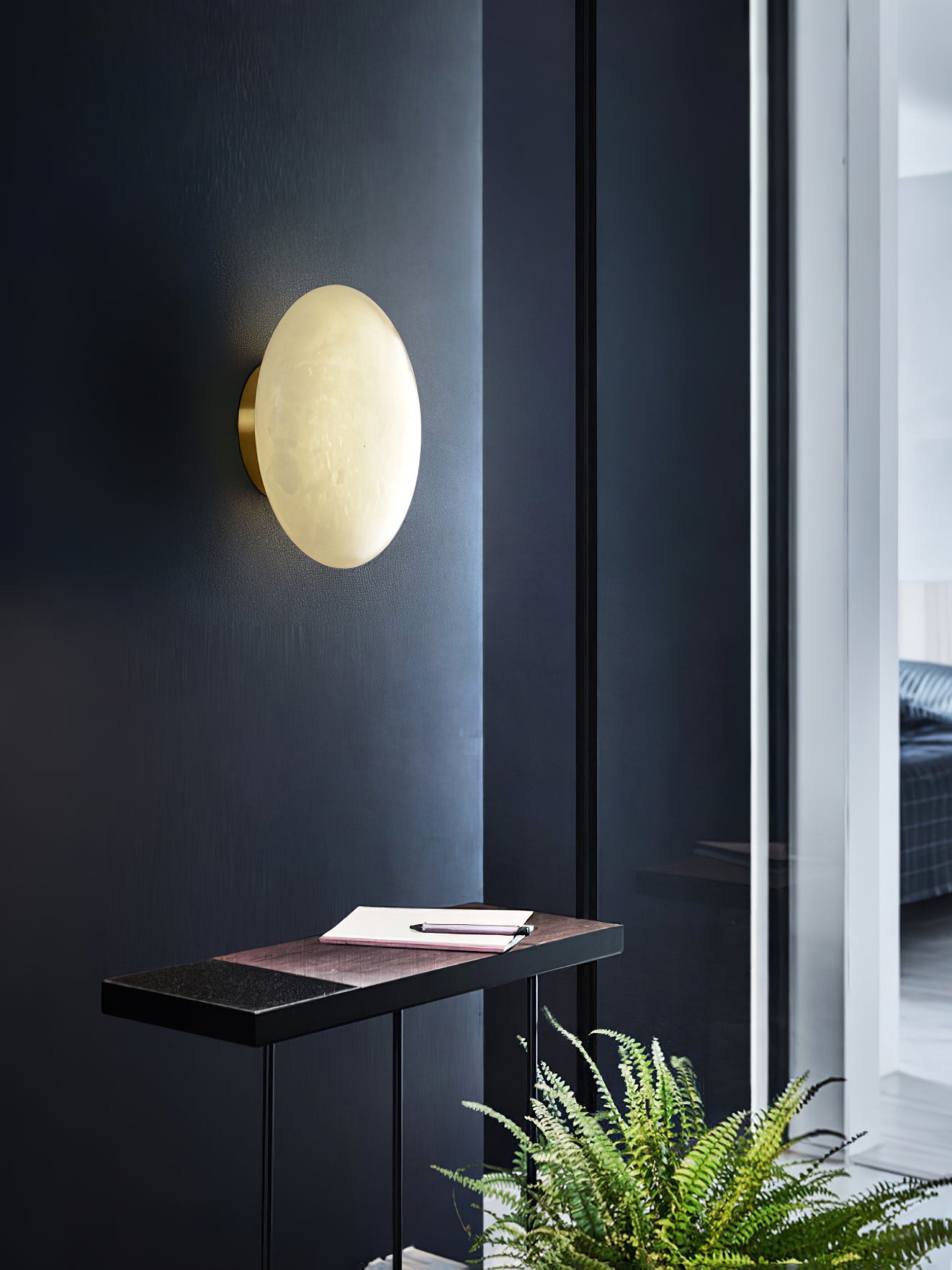 Alabaster Oval Ceiling Lamp - Lumpaz