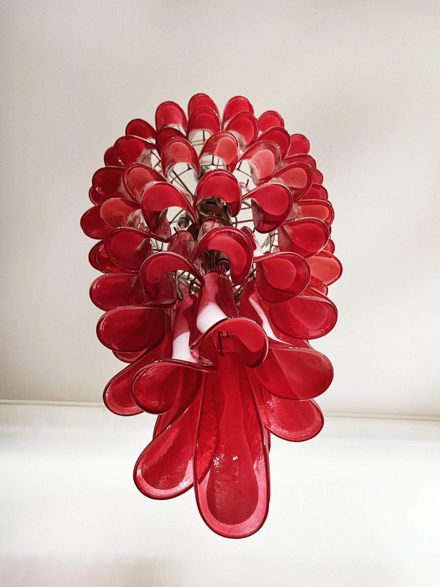 Murano Red Petals Spiral Chandelier - Lumpaz