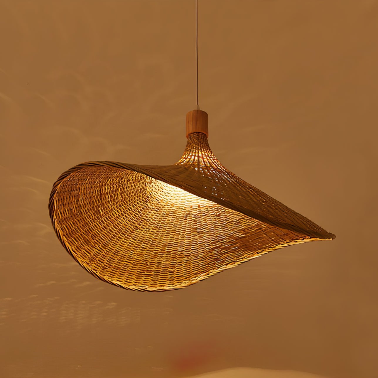 Rattan Weave Hat Pendant Light - Lumpaz
