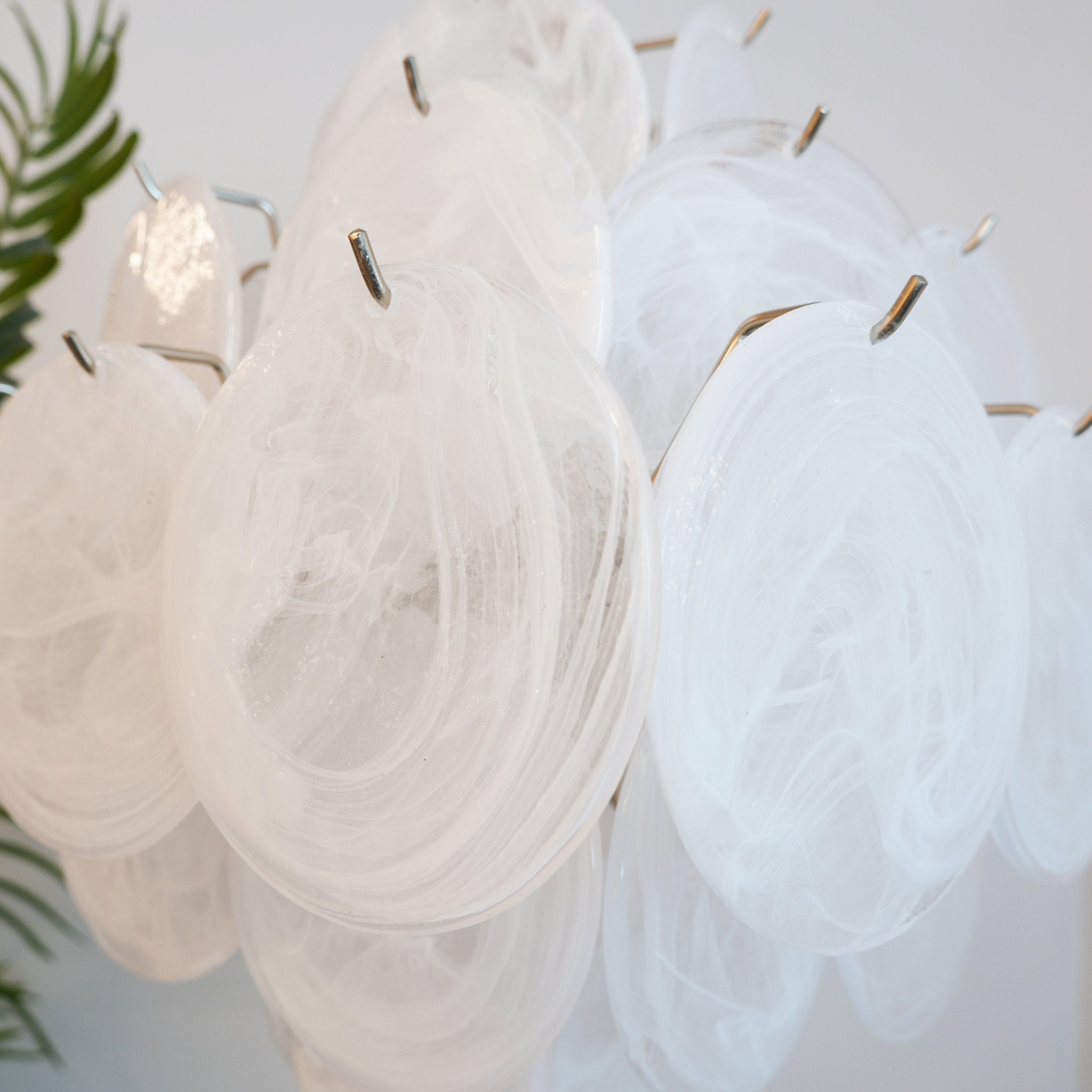 Isadora Murano White Disc Chandelier - Lumpaz