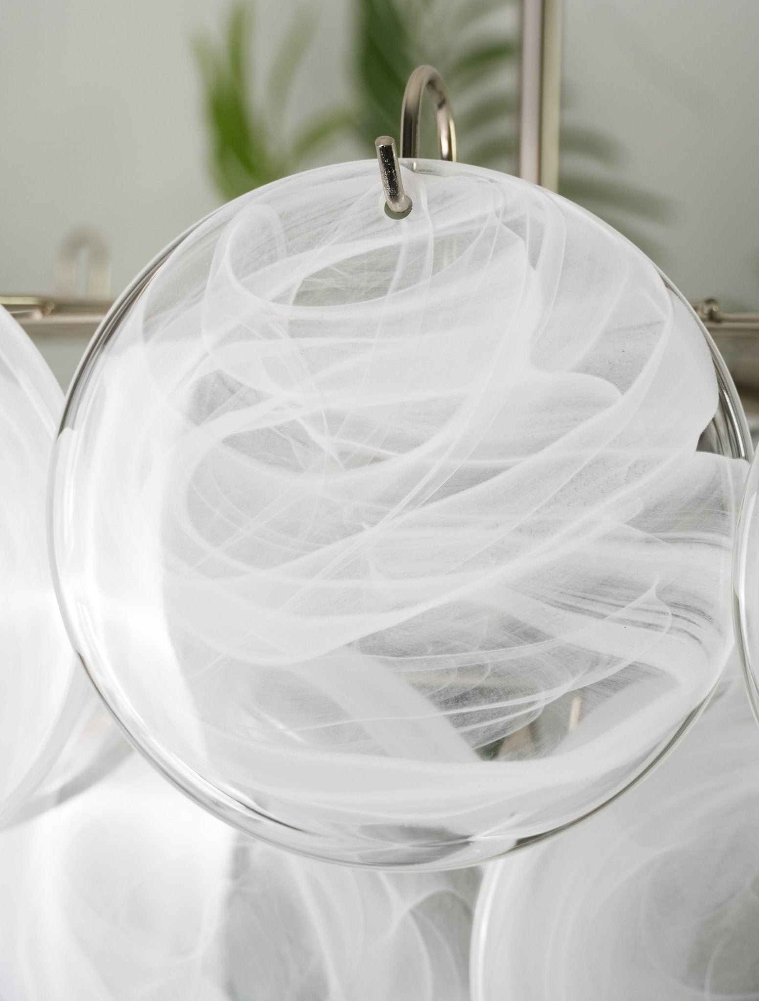 White Murano Disc Chandelier - Lumpaz