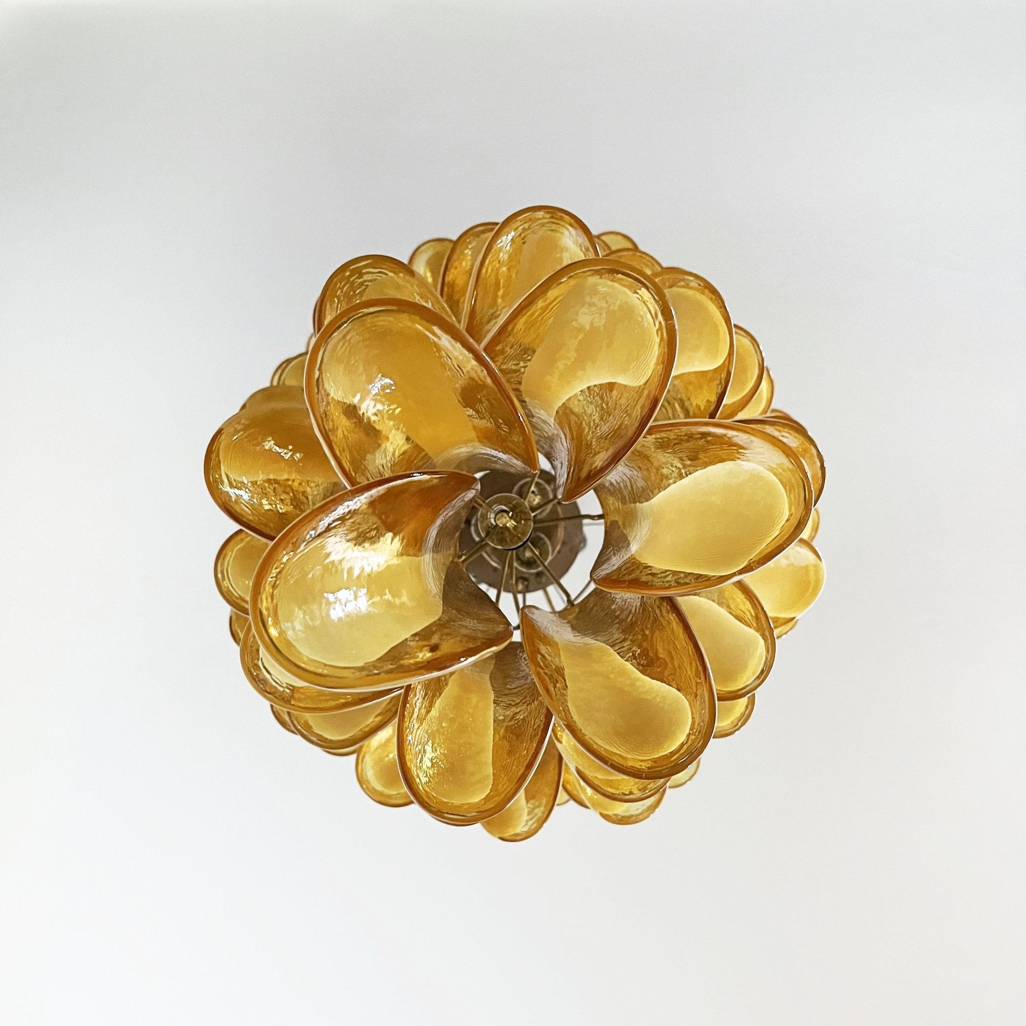Murano Amber Petals Spiral Chandelier - Lumpaz