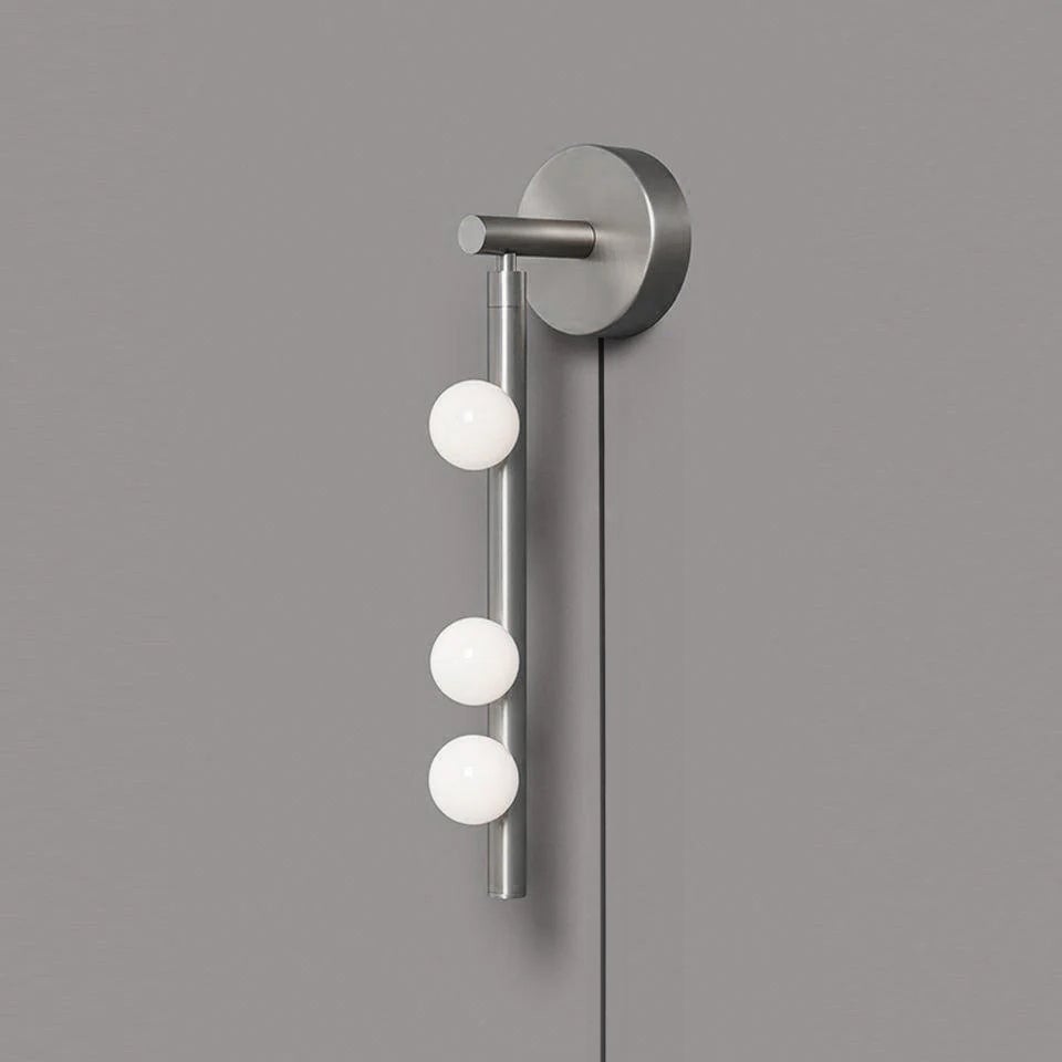 Brass Glass Tube Plug-in Wall Lamp - Lumpaz