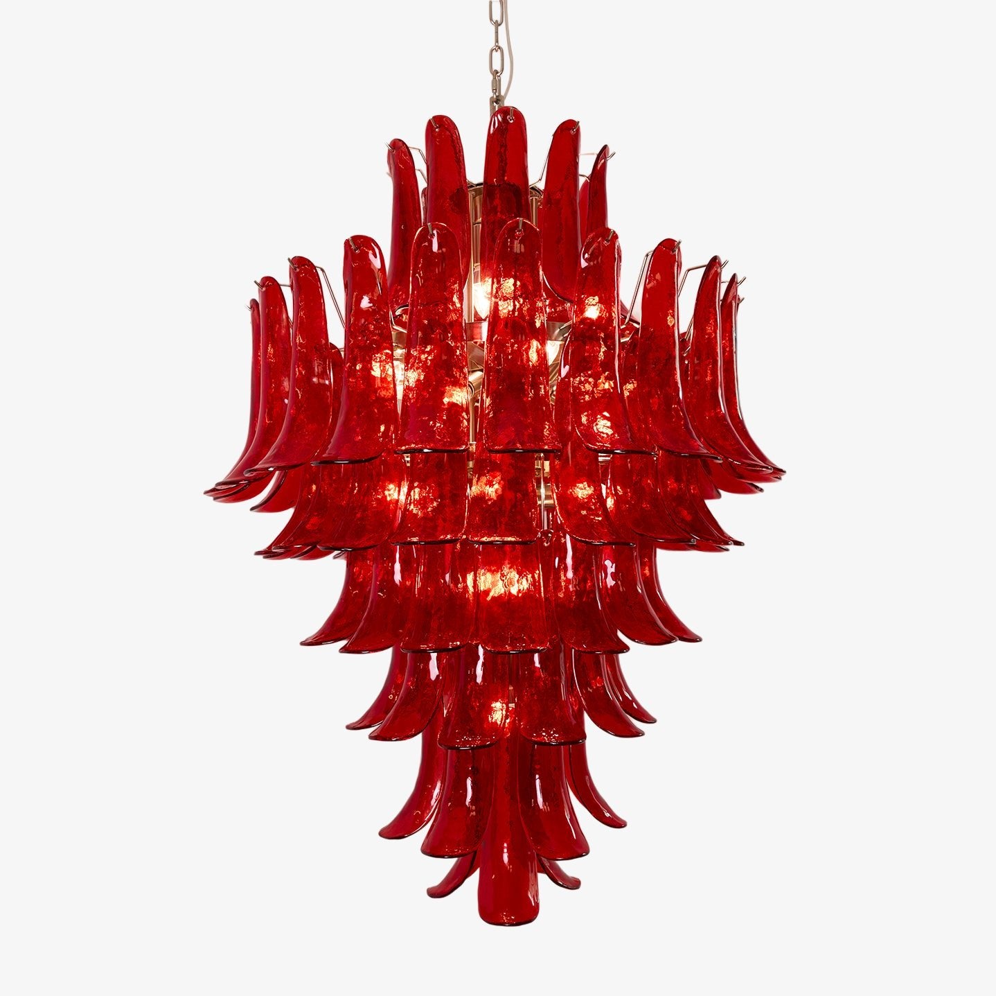 Murano Crimson Cascade Chandelier - Lumpaz