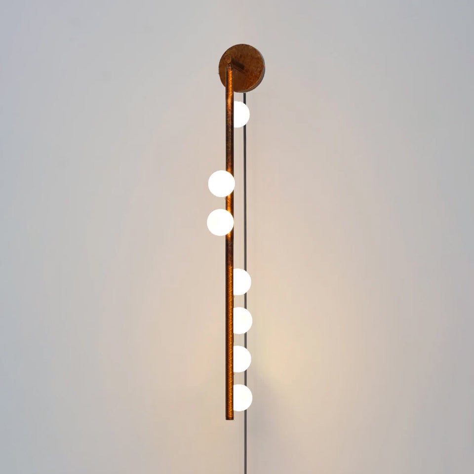 Brass Glass Tube Plug-in Wall Lamp - Lumpaz