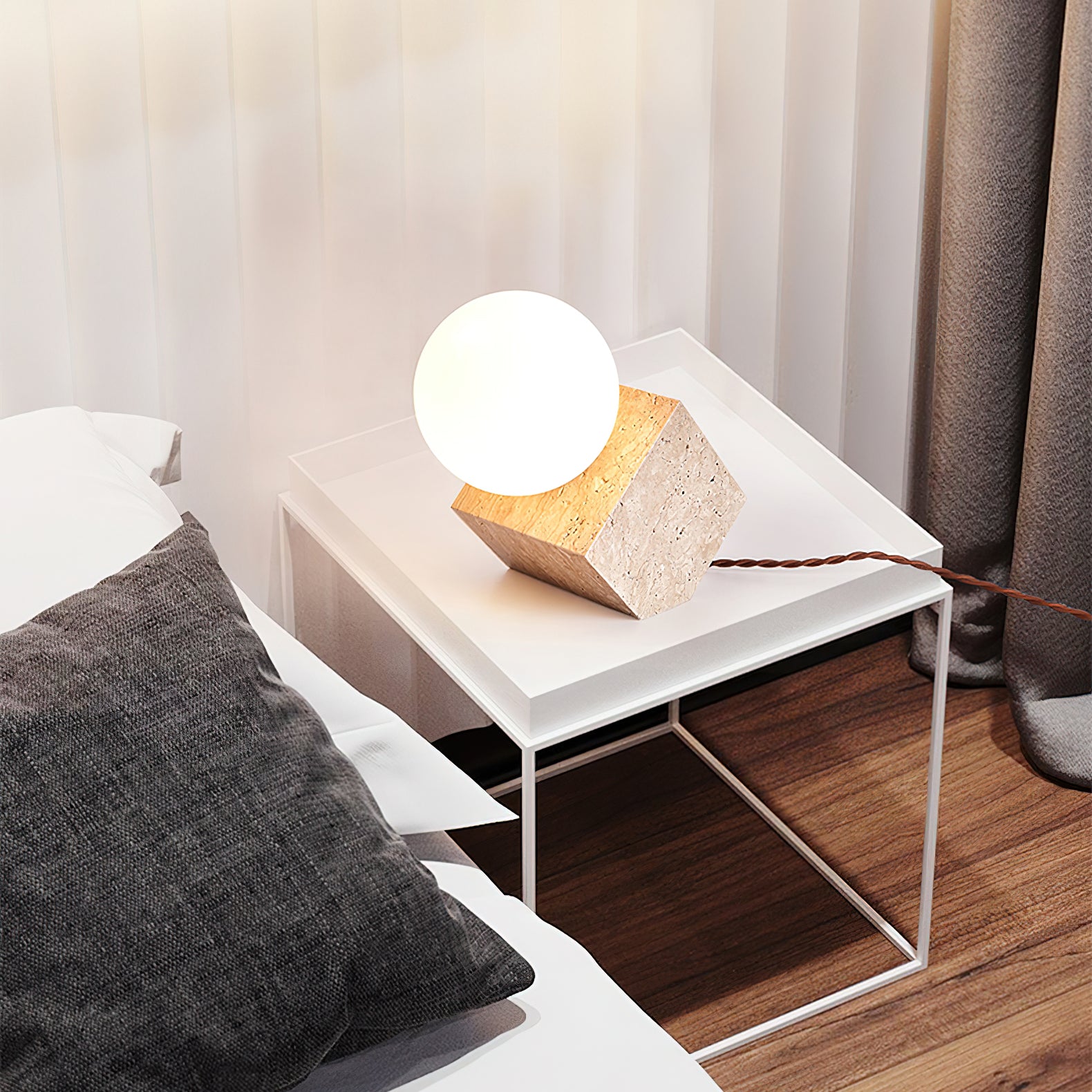 Cube Stone Table Lamp - Lumpaz