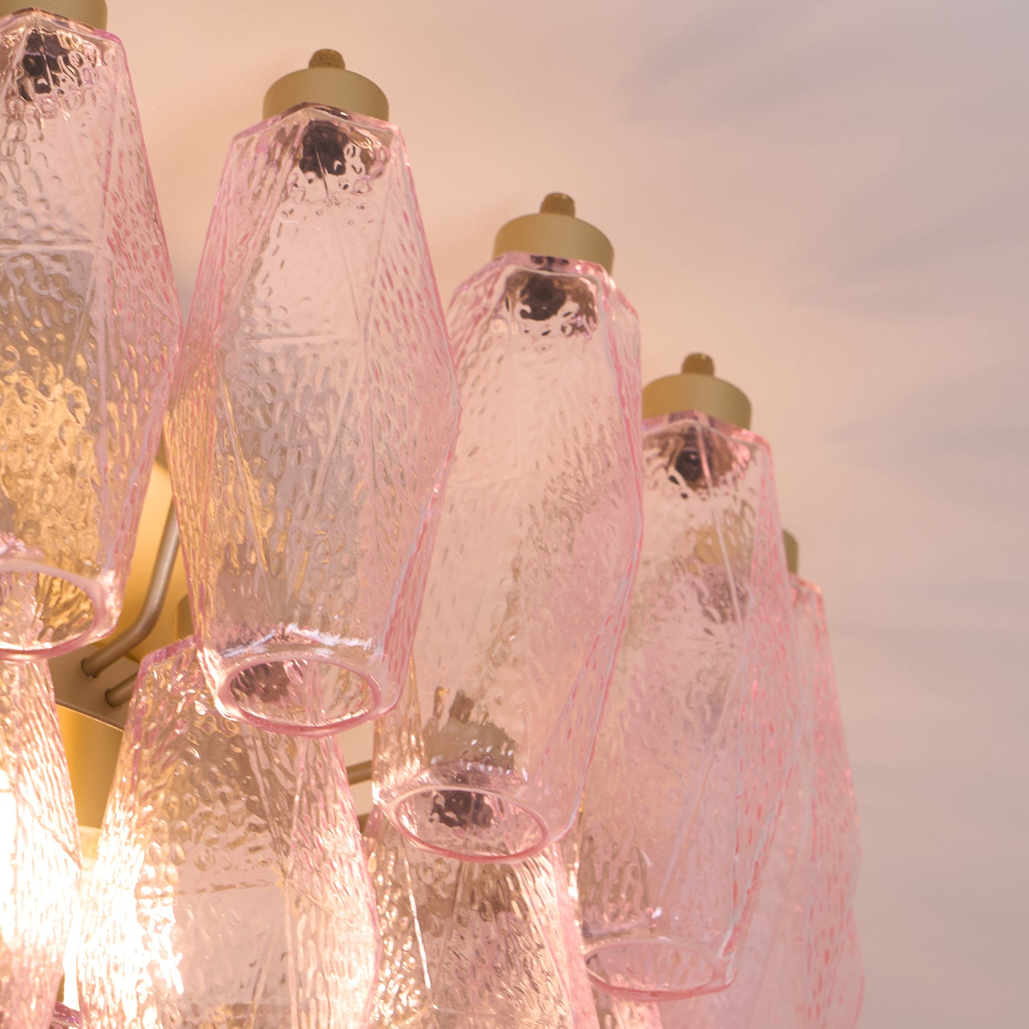 Poliedri Murano Pink Ceiling Light - Lumpaz