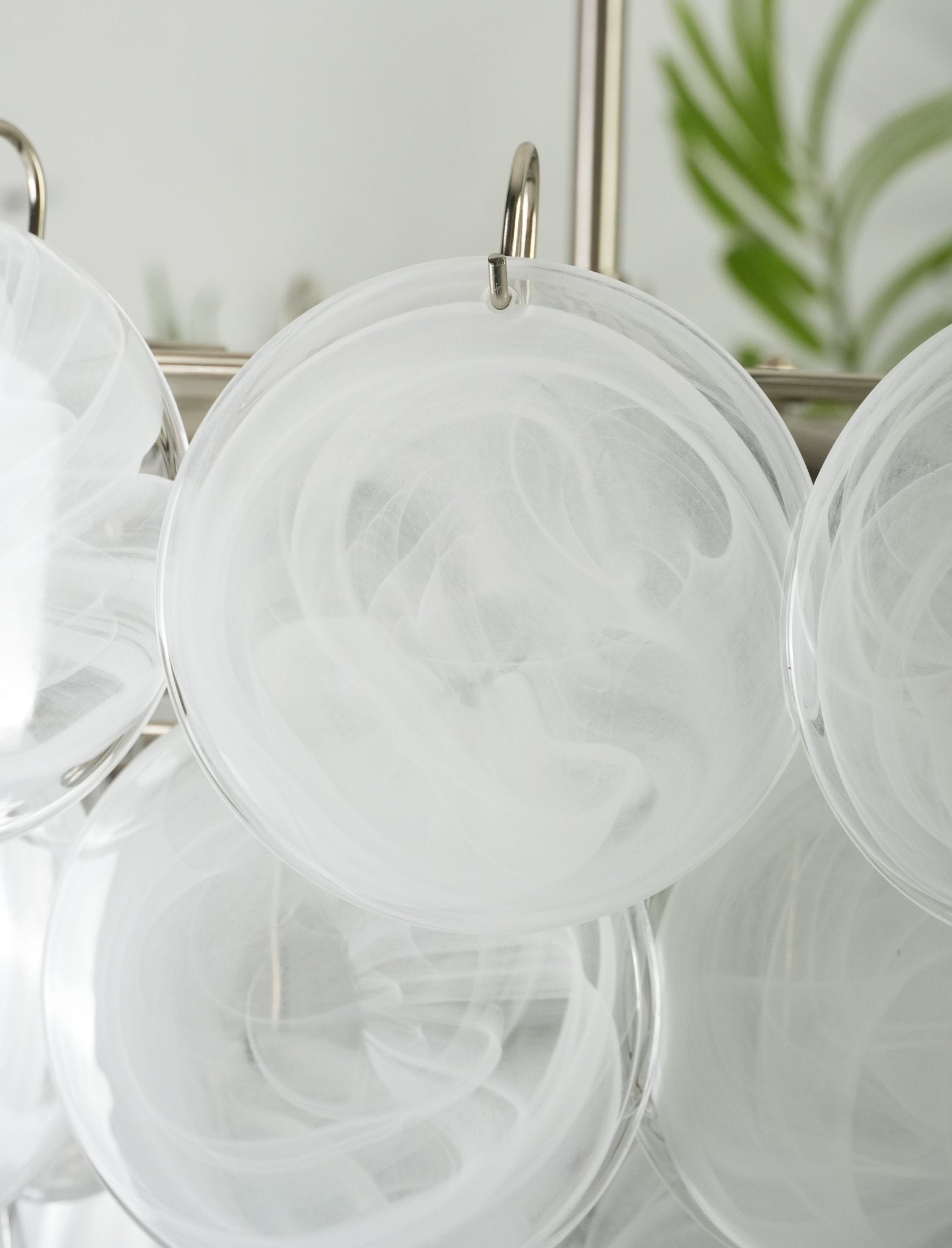 White Murano Disc Chandelier - Lumpaz