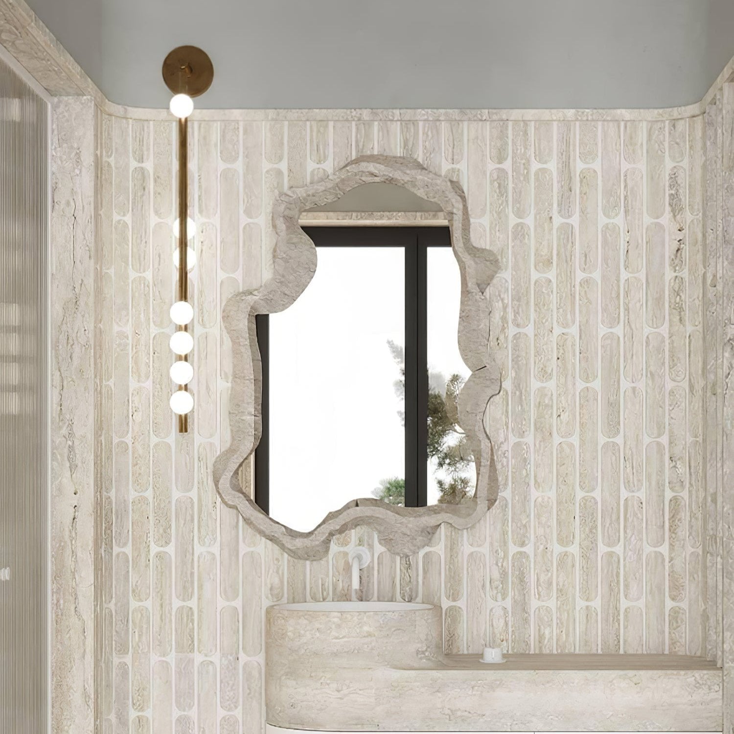 Brass Glass Tube Plug-in Wall Lamp - Lumpaz