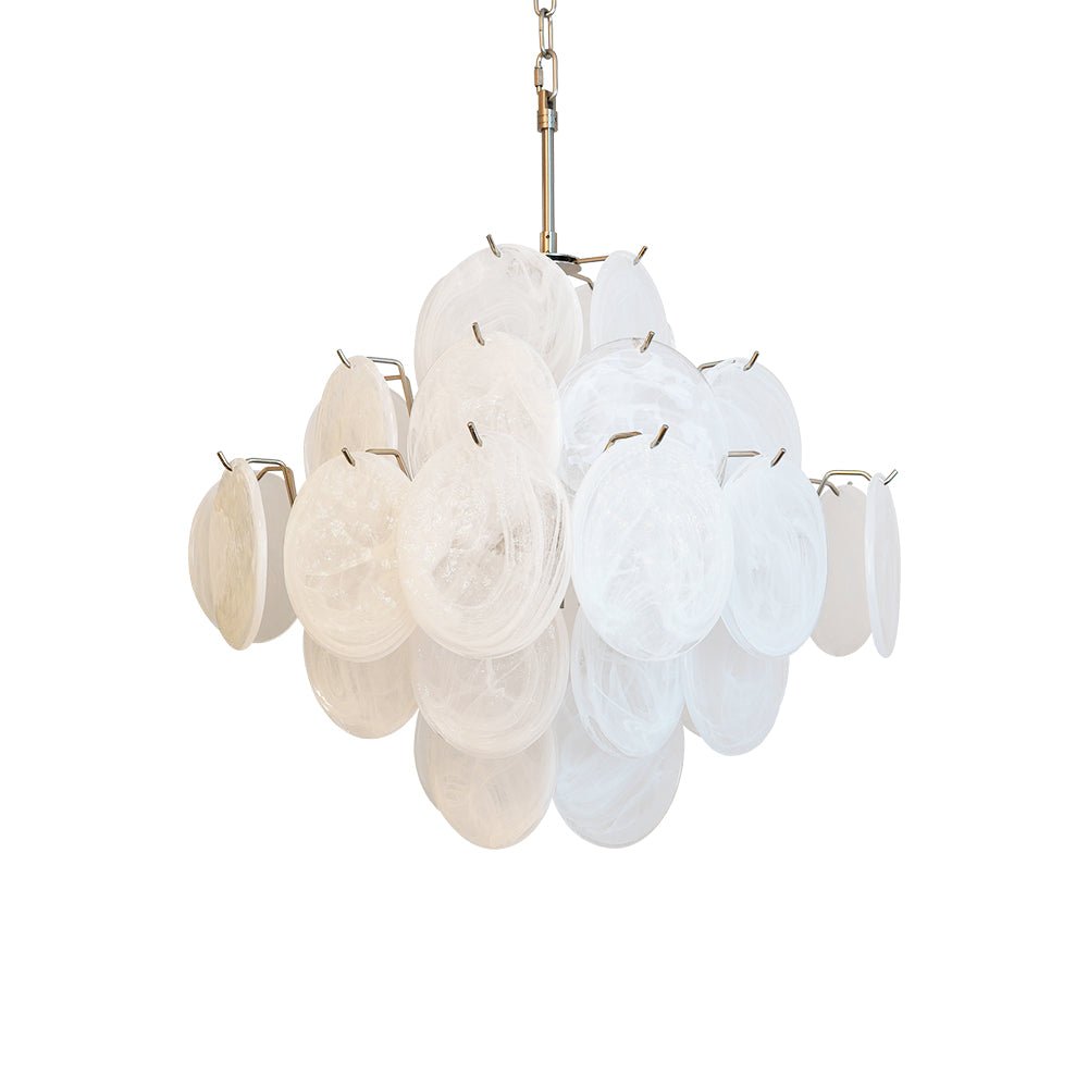Isadora Murano White Disc Chandelier - Lumpaz