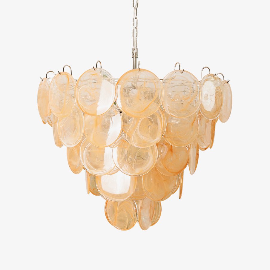 Orange Murano Disc Chandelier - Lumpaz