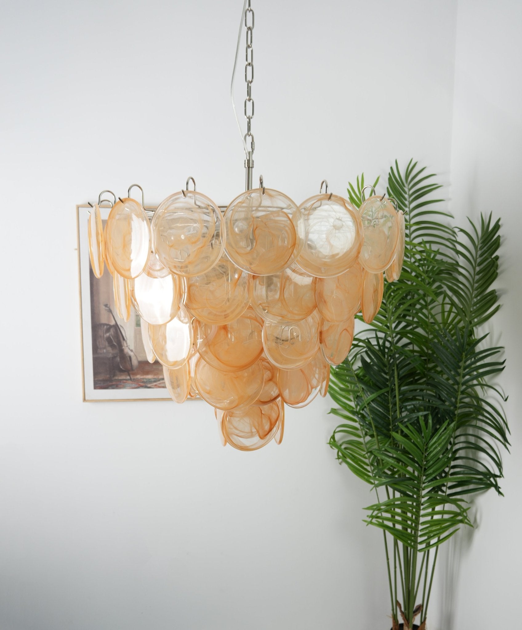 Orange Murano Disc Chandelier - Lumpaz