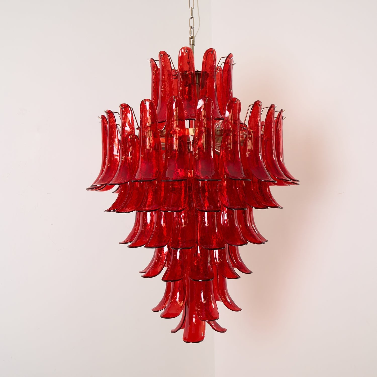 Murano Crimson Cascade Chandelier - Lumpaz