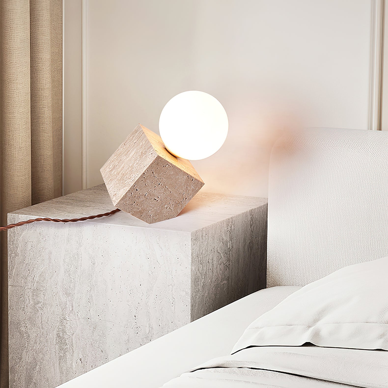 Cube Stone Table Lamp - Lumpaz