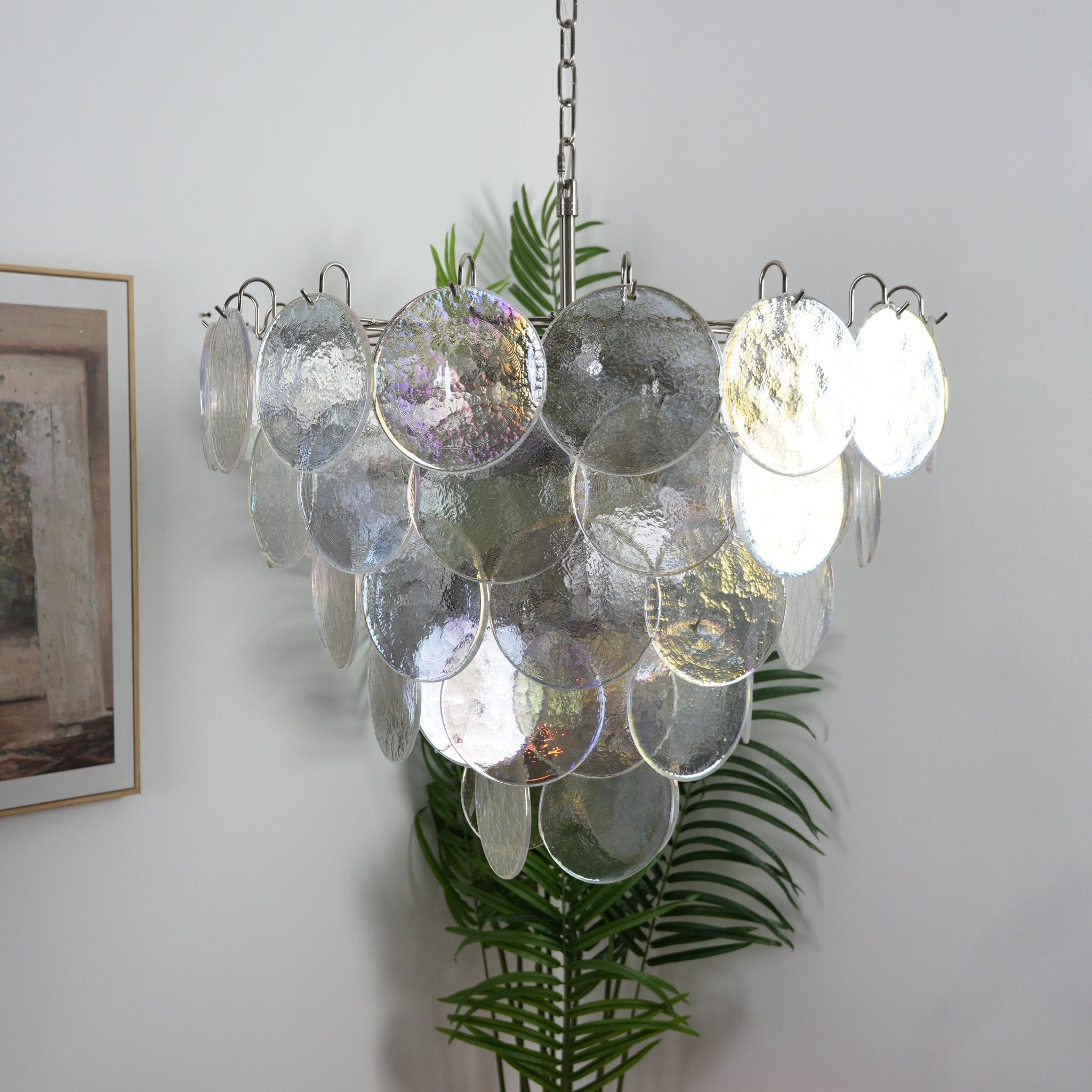 Murano Disc Iridescent Chandelier - Lumpaz