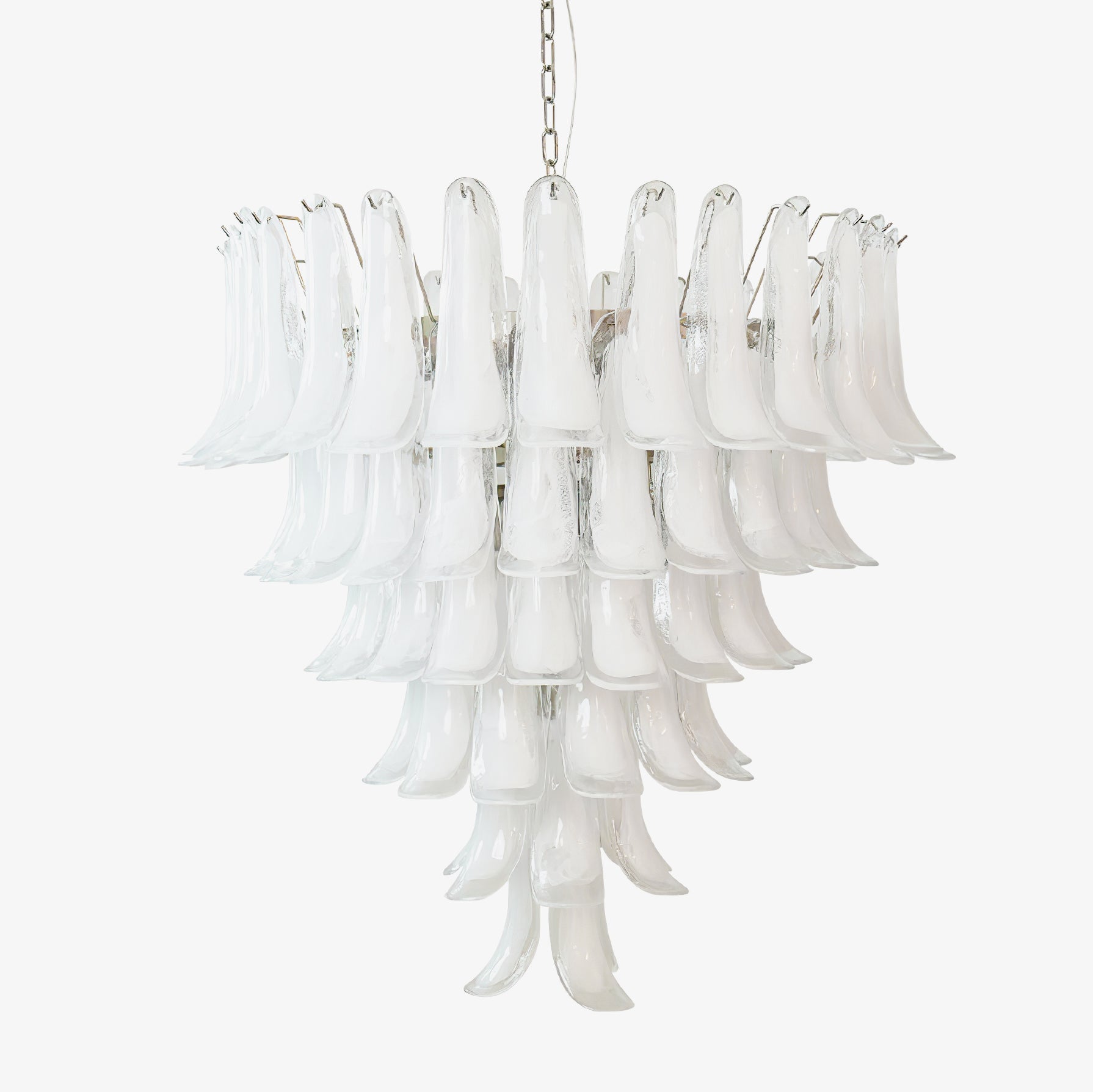 Murano White Glass Petals Chandelier - Lumpaz