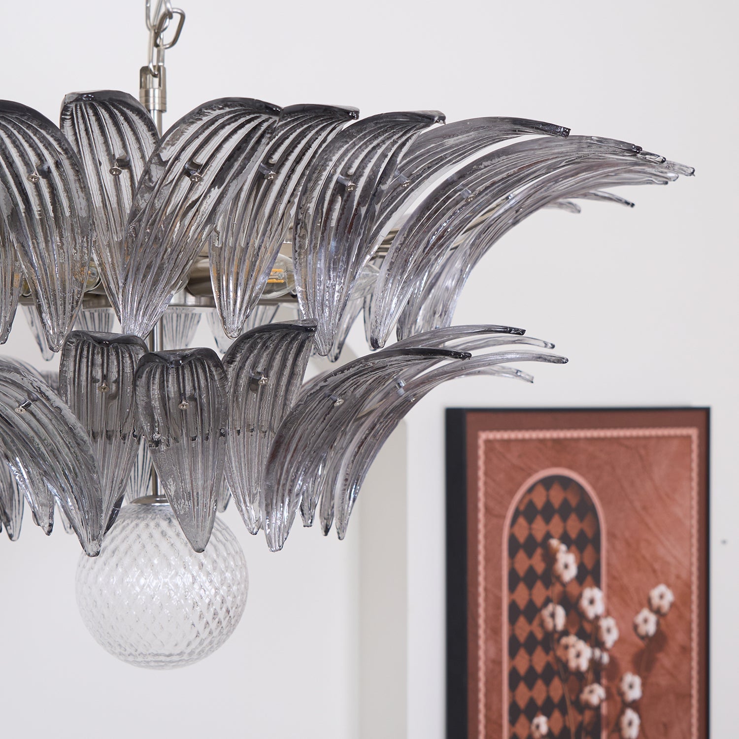 Murano Palmette Transparent Chandelier - Lumpaz